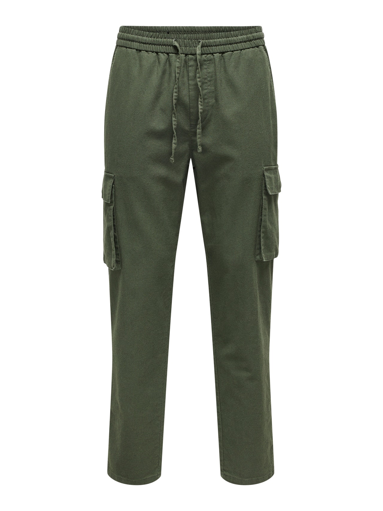 ONLY & SONS Tapered Fit Trousers -Olive Night - 22028268