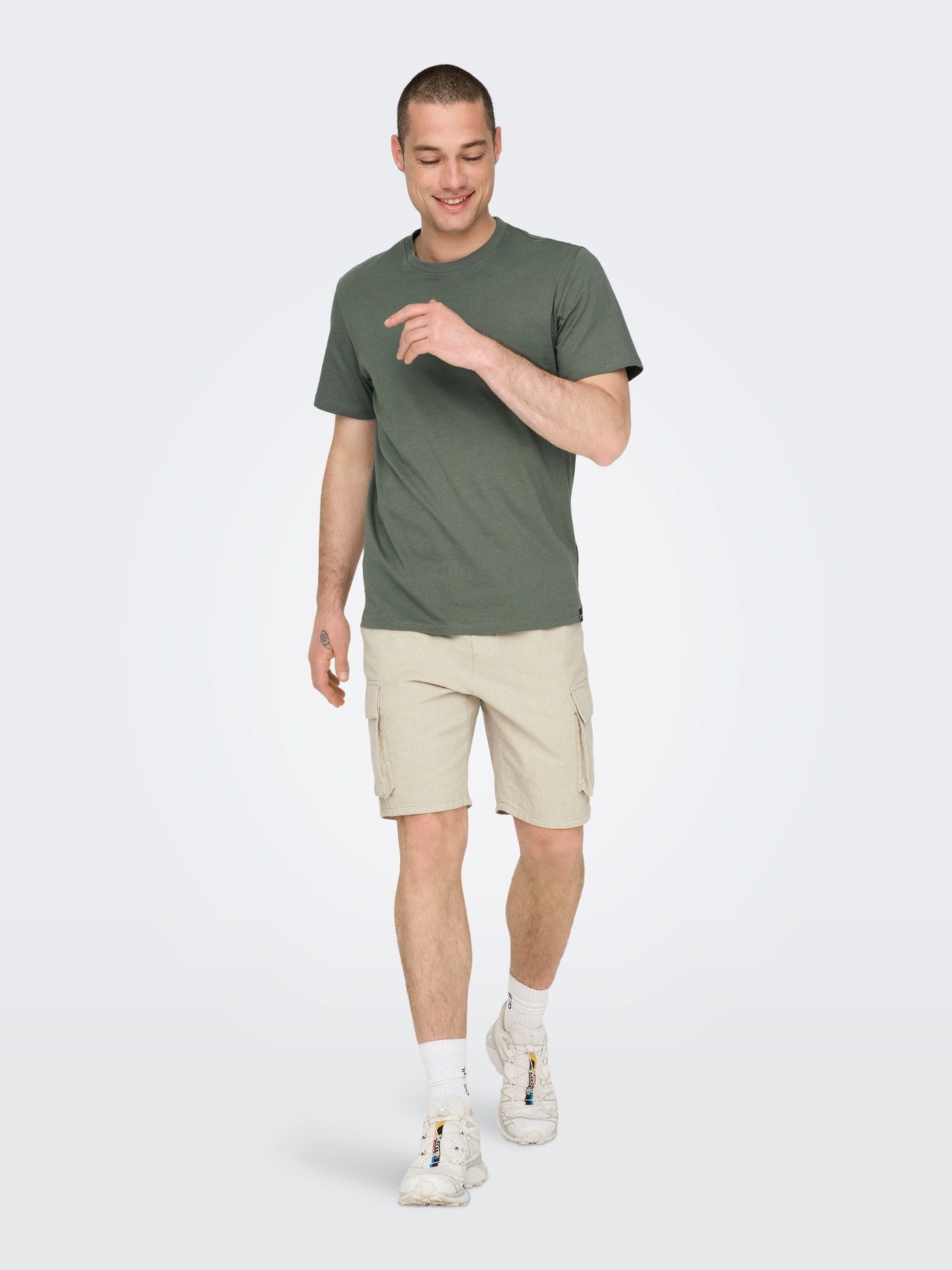 ONLY & SONS Bermuda cargo Loose Fit -Silver Lining - 22028269