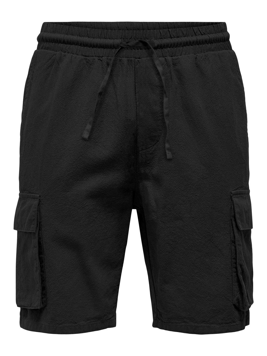 ONLY & SONS Loose fit Cargoshorts -Black - 22028269