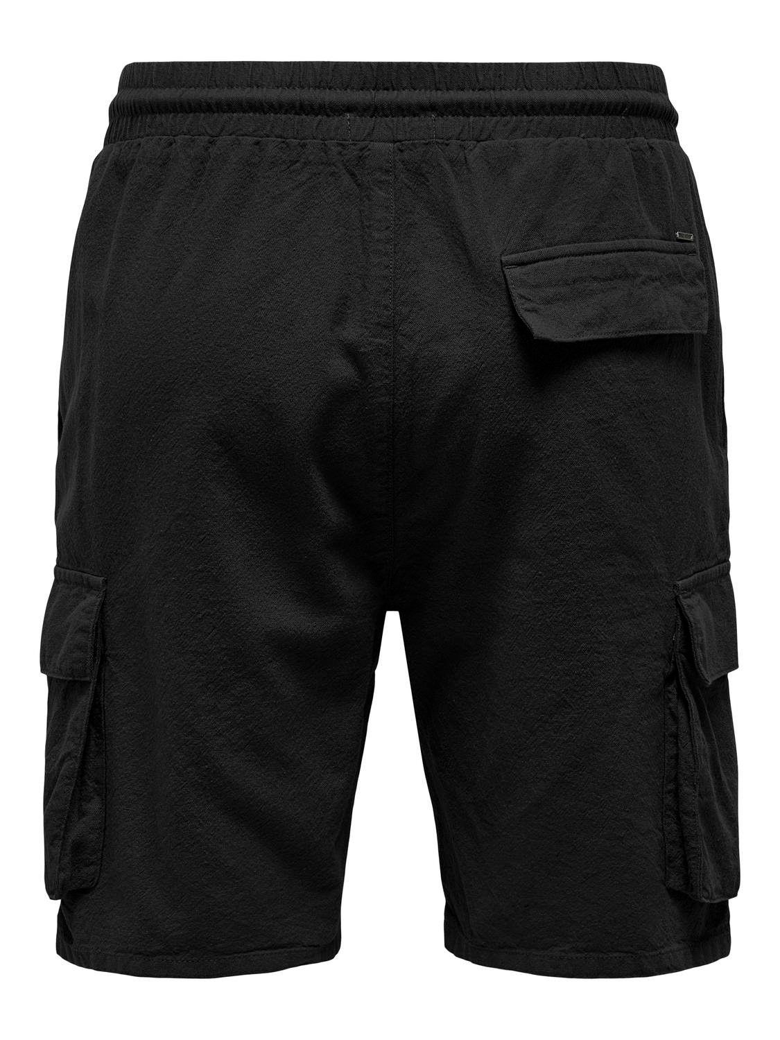 ONLY & SONS Loose Fit Cargo Shorts -Black - 22028269