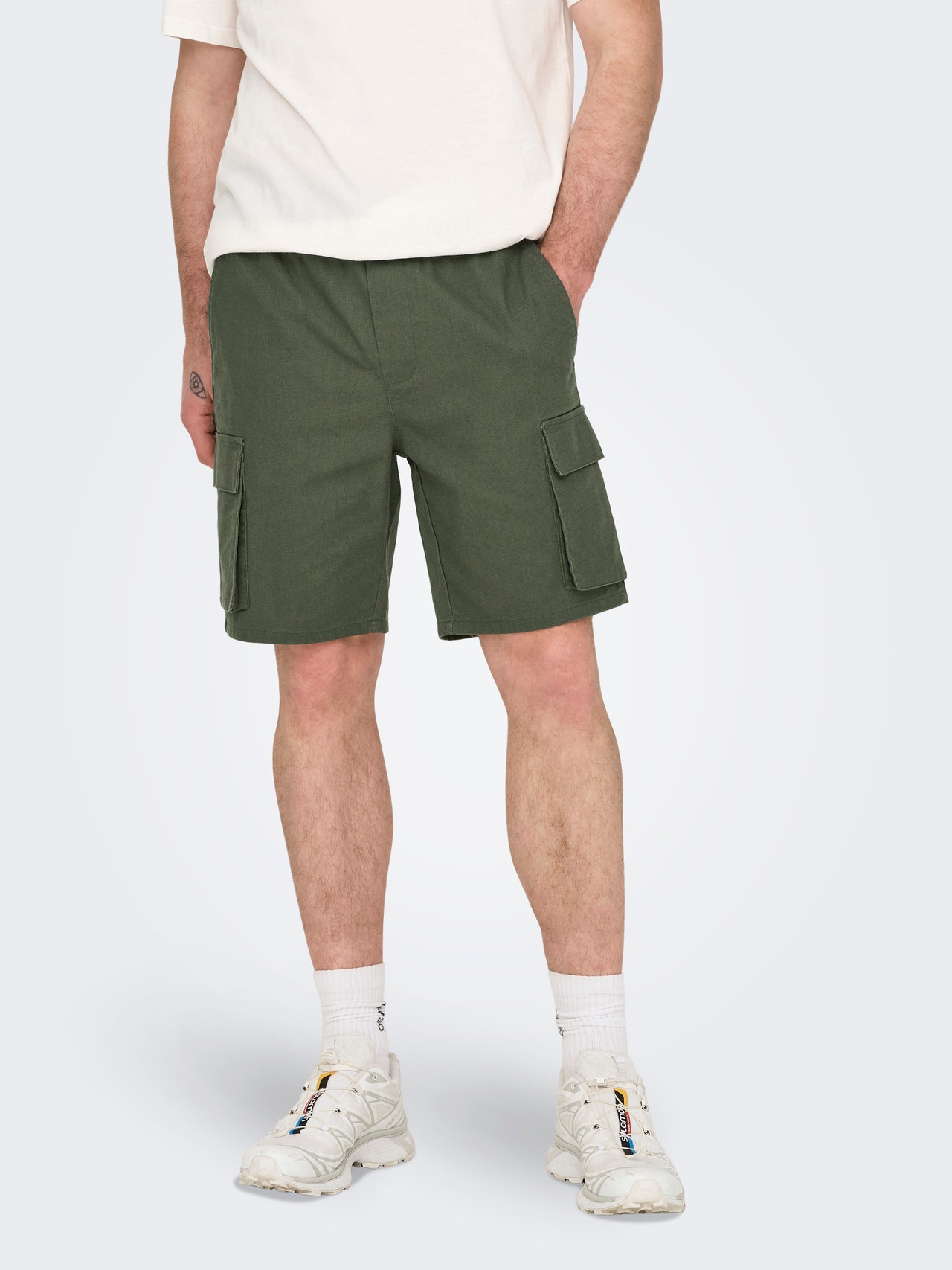 ONLY & SONS Loose Fit Cargo Shorts -Olive Night - 22028269