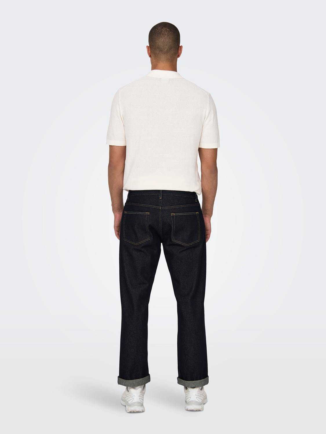 ONLY & SONS Gerade geschnitten Mittlere Taille Jeans -Dark Blue Denim - 22028307