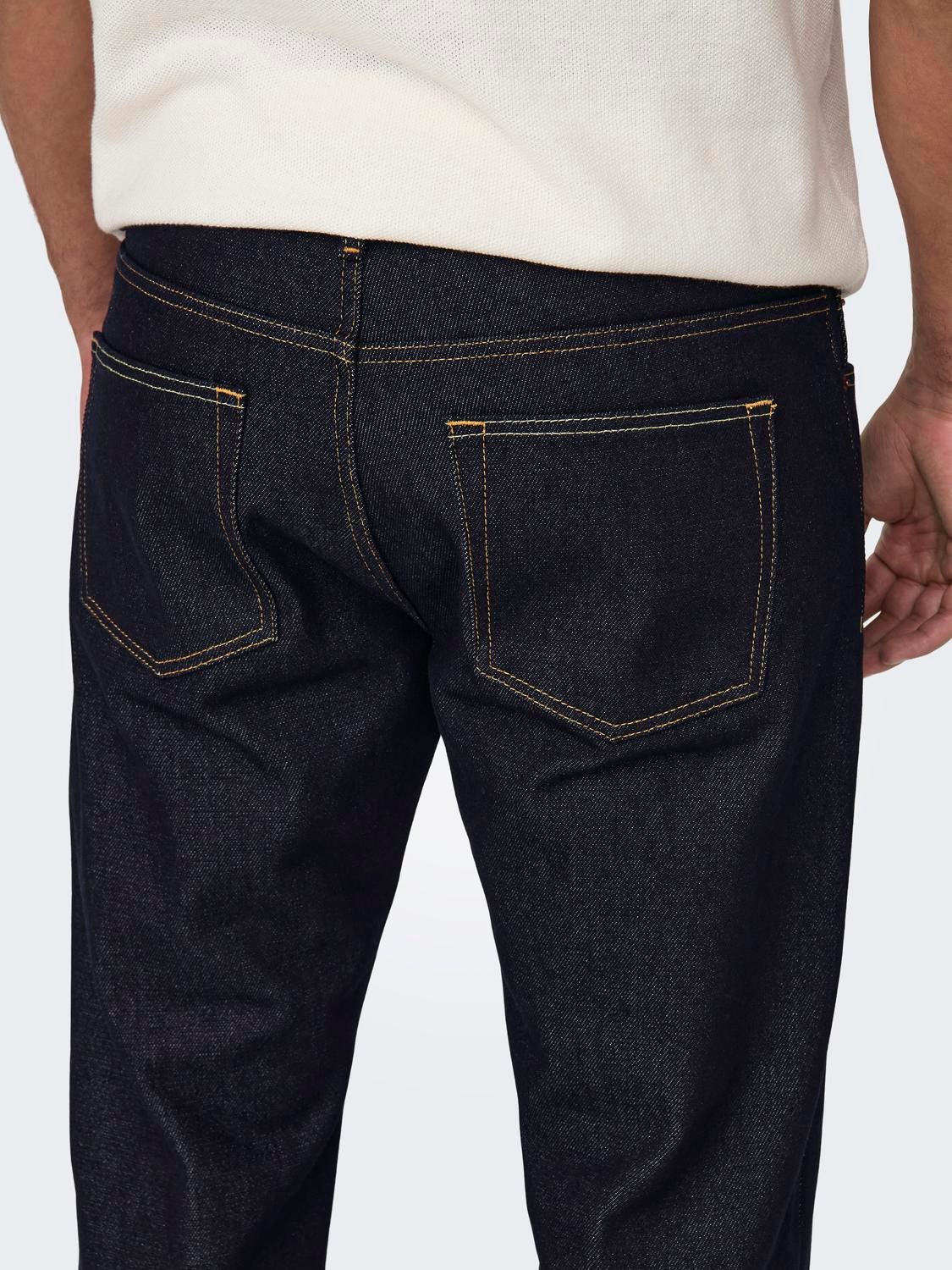 Jeans Straight Fit Taille moyenne Dark Blue ONLY SONS