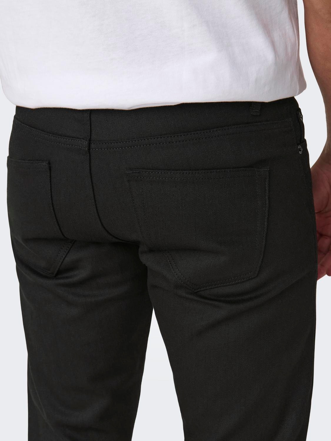 ONLY & SONS Normal passform Medelhög midja Jeans -Black Denim - 22028311