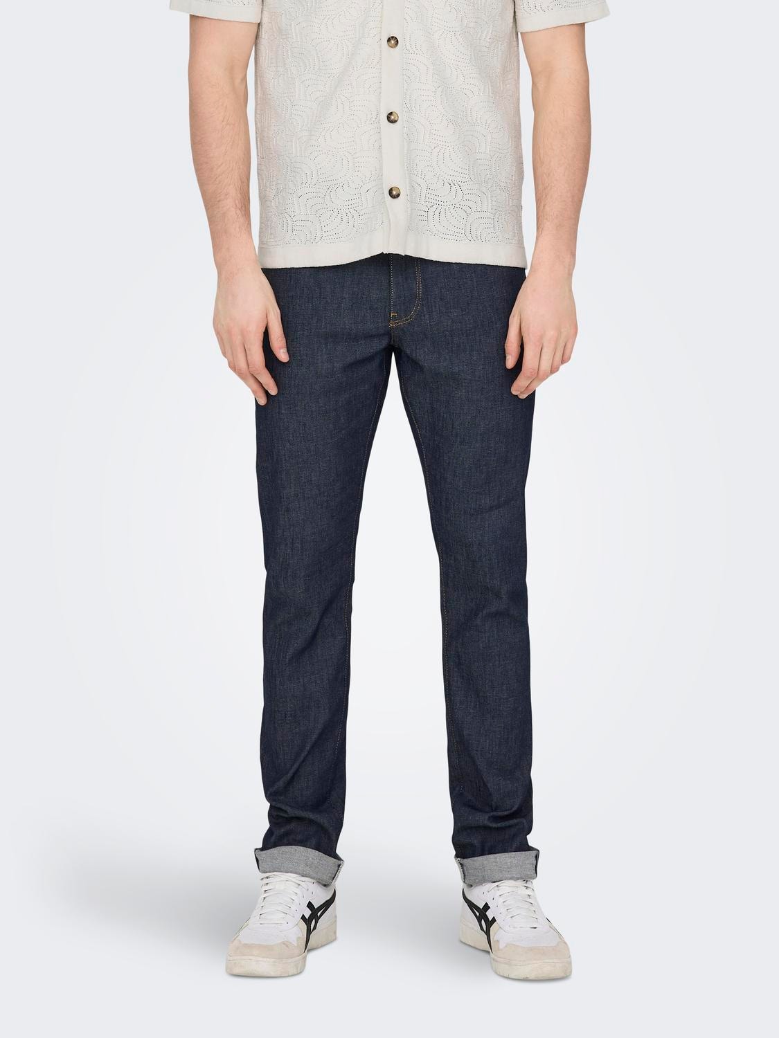 ONLY & SONS Slim Fit Low rise Jeans -Blue Denim - 22028319