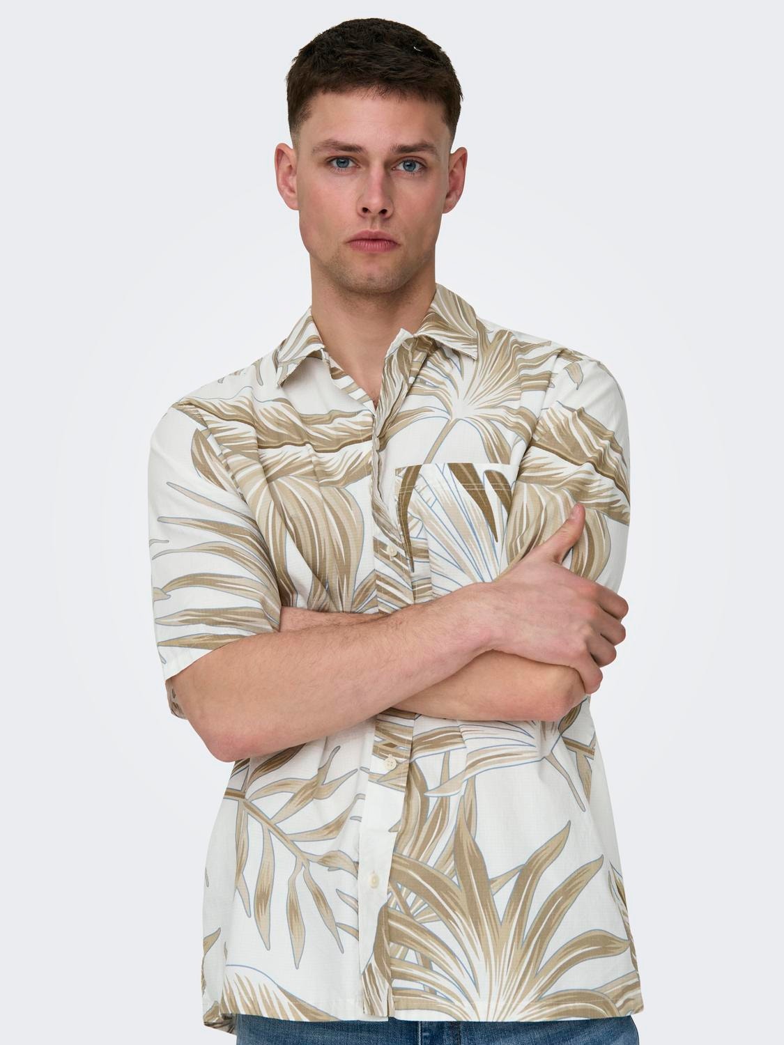 ONLY & SONS Short sleeved shirt -Antique White - 22028342