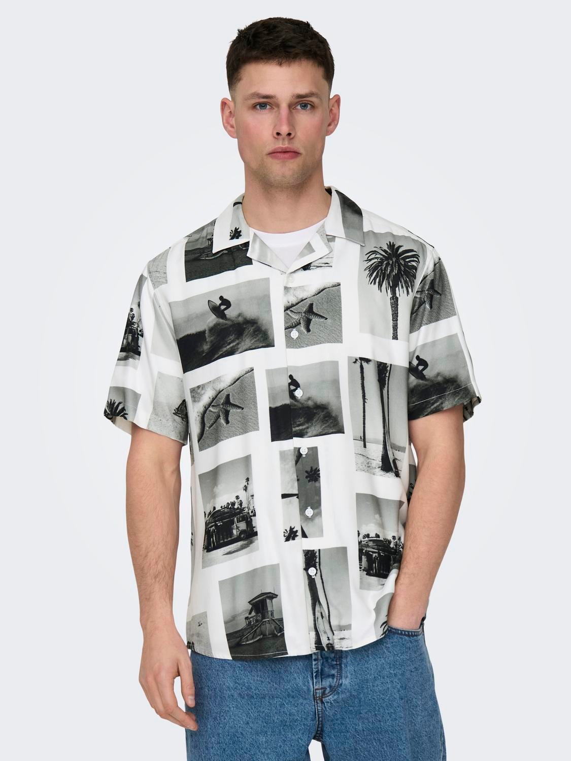 ONLY & SONS Regular fit Overhemd kraag Overhemd -Bright White - 22028347