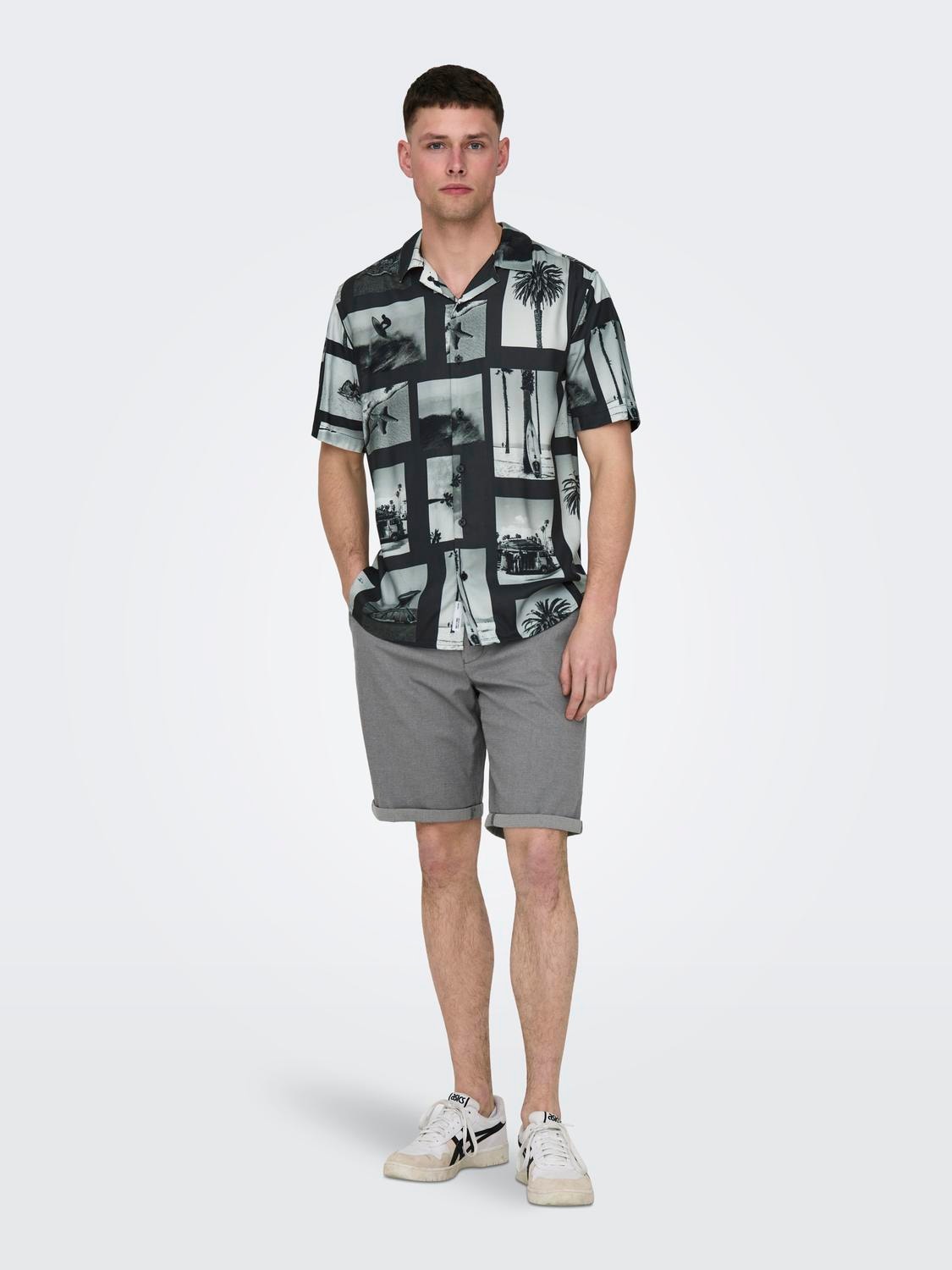 ONLY & SONS Shirt with short sleeves -Black - 22028347