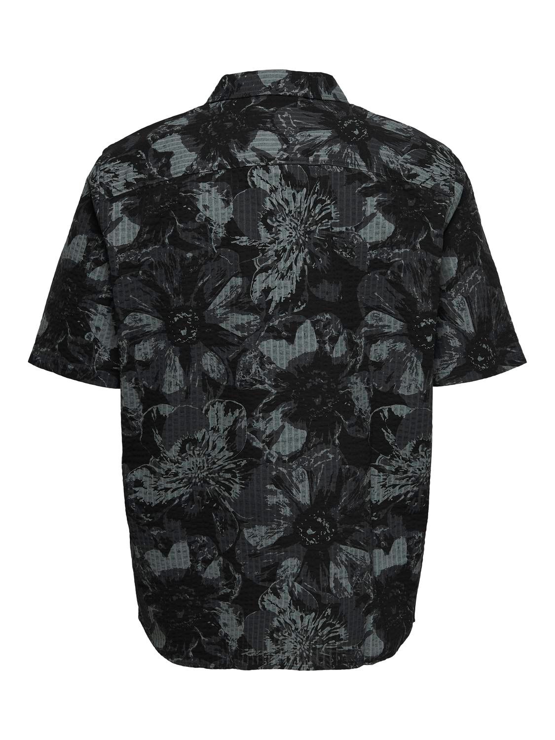 ONLY & SONS Kortærmet skjorte med mønster -Black - 22028356