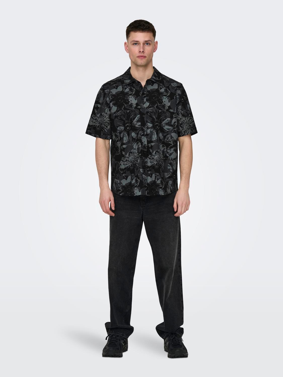 ONLY & SONS Relaxed Fit Shirt collar Shirt -Black - 22028356