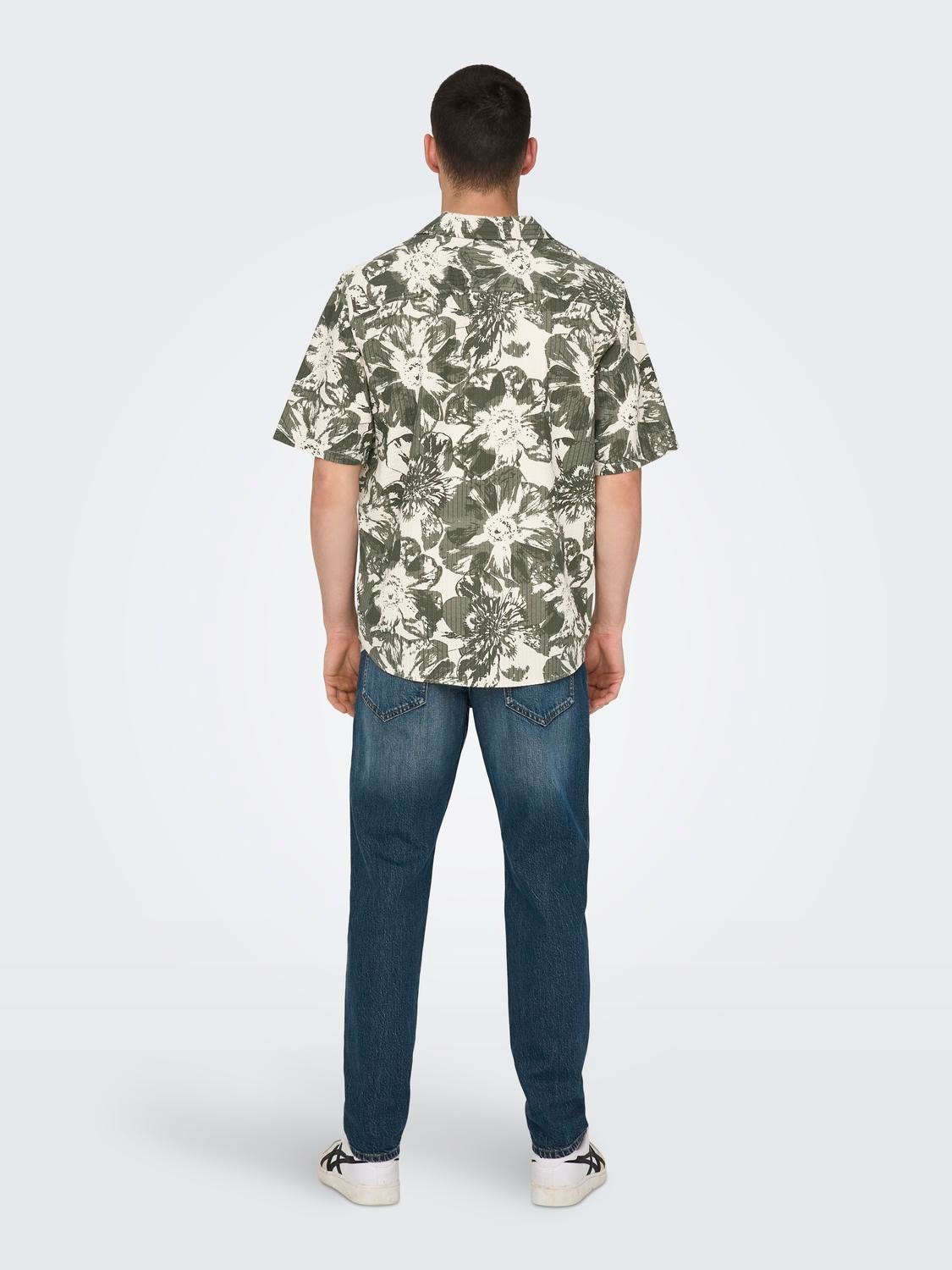 ONLY & SONS Kortærmet skjorte med mønster -Silver Lining - 22028356