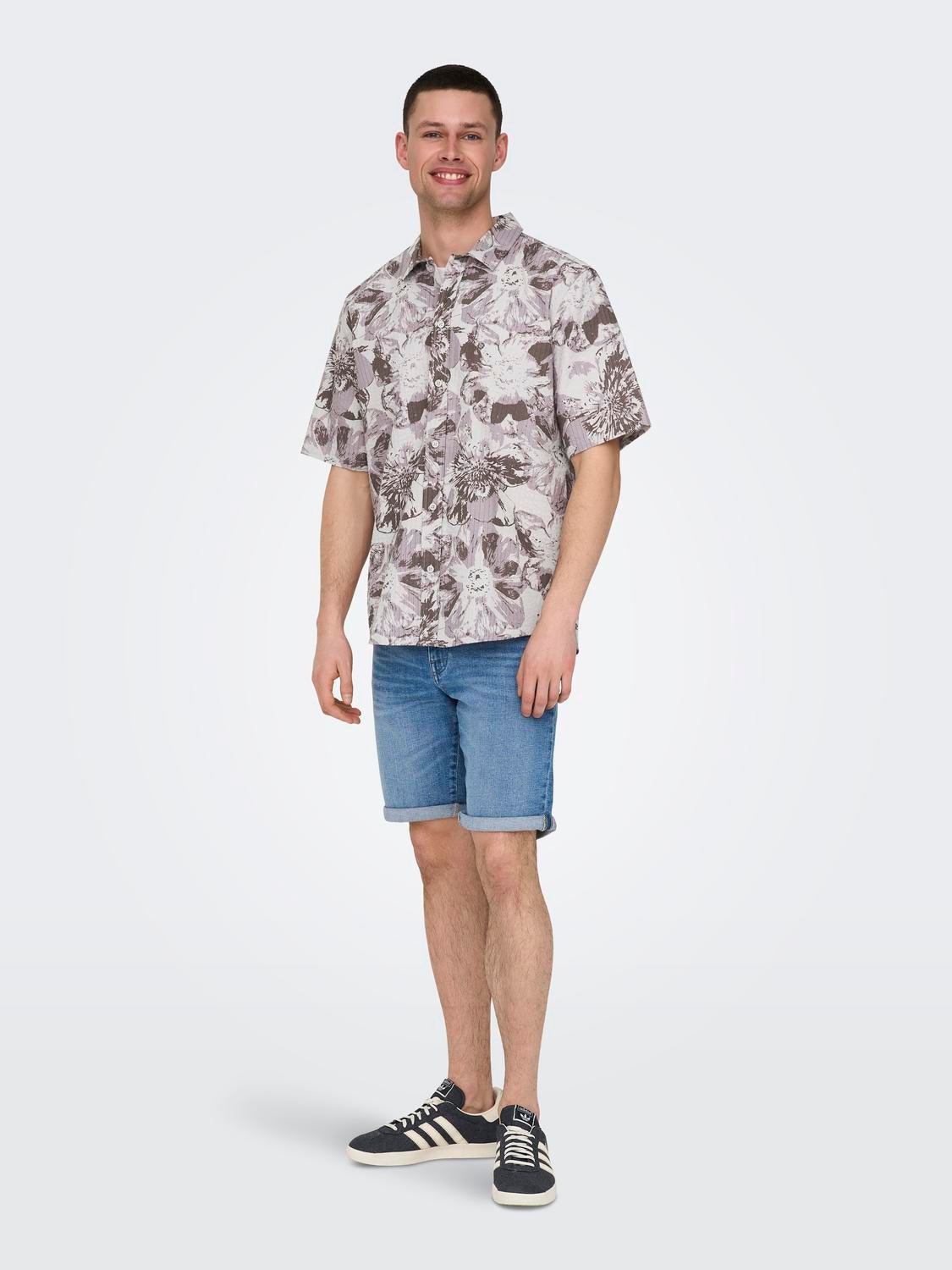 ONLY & SONS Short sleeved shirt with pattern -Raindrops - 22028356