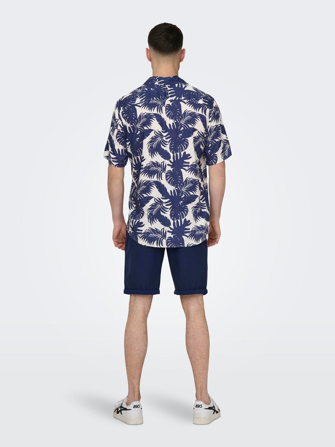 ONLY & SONS Normal geschnitten Resort Kragen Hemd -Dress Blues - 22028400