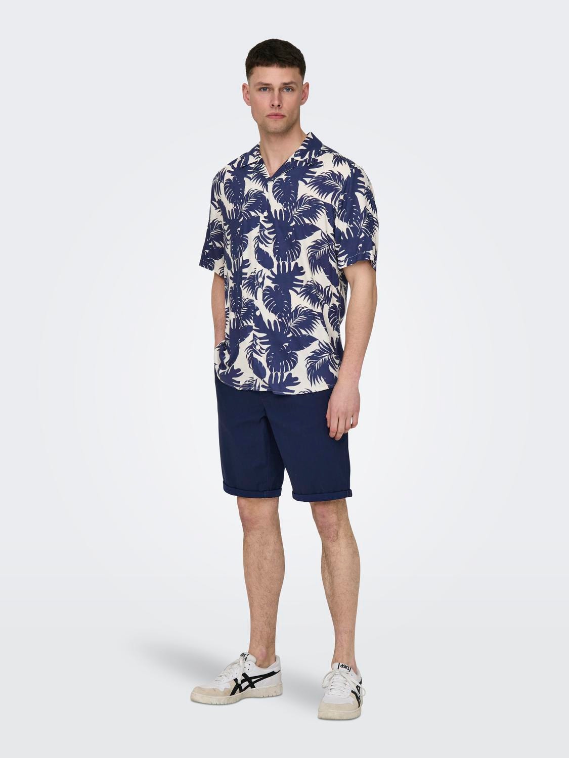 ONLY & SONS Short sleeved shirt with pattern -Dress Blues - 22028400