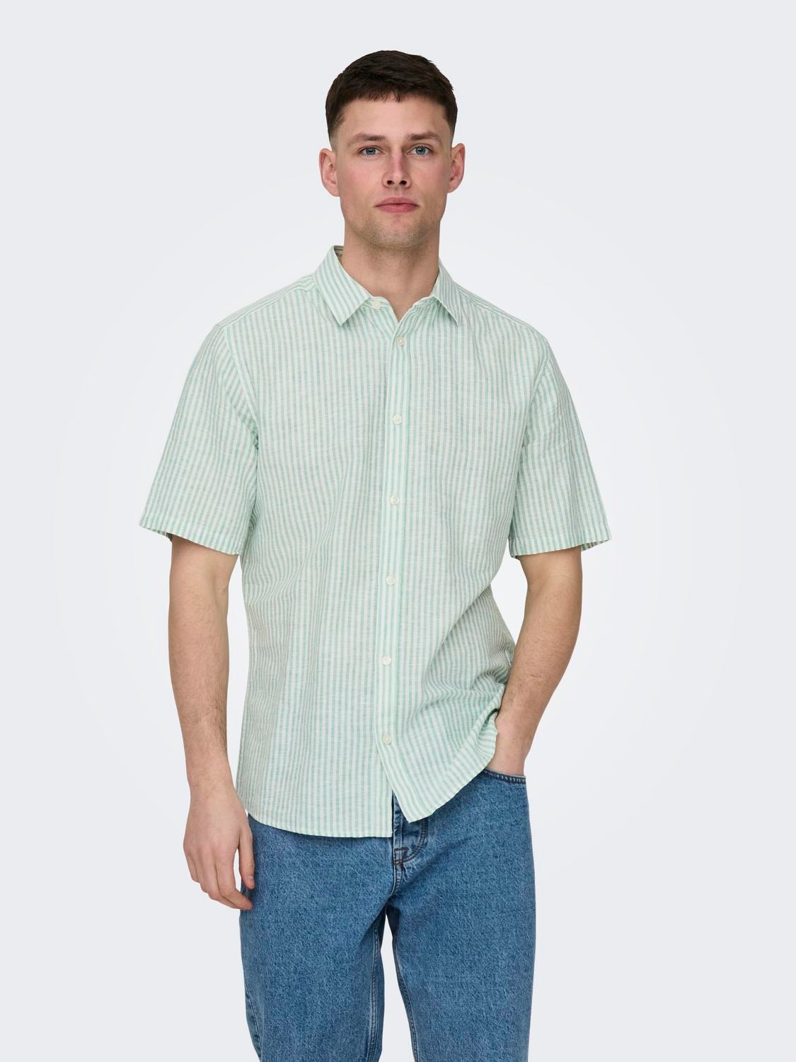 ONLY & SONS Shirt with short sleeves -Greenbriar - 22028416