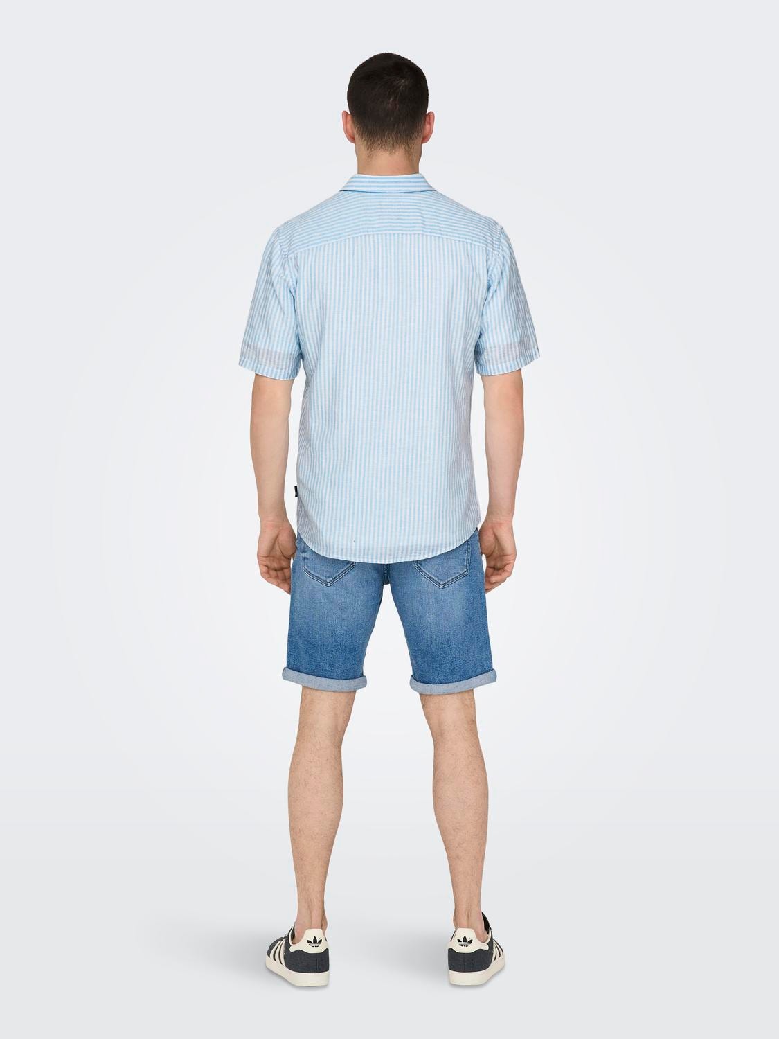 ONLY & SONS Krój slim Kołnierz koszulowy Koszula -Cashmere Blue - 22028416
