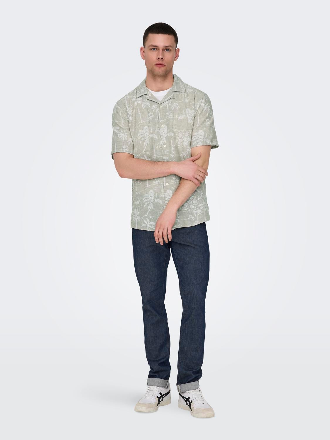 ONLY & SONS Regular fit Overhemd kraag Overhemd -Chinchilla - 22028423