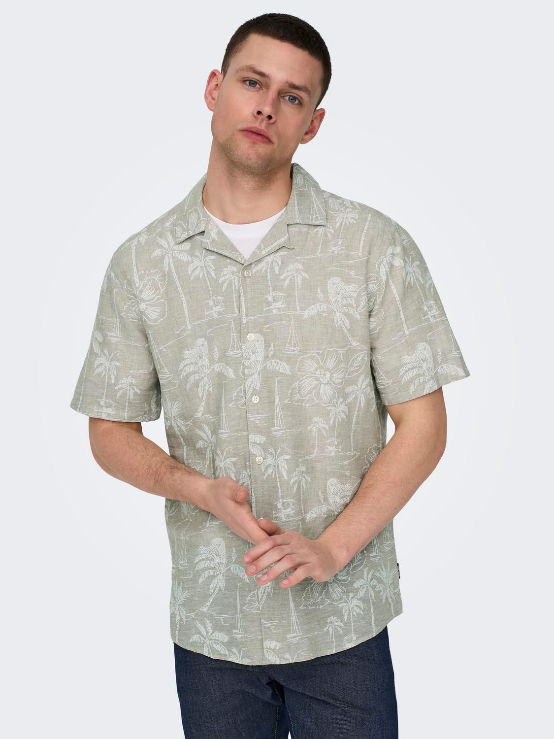 ONLY & SONS Regular fit Overhemd kraag Overhemd -Chinchilla - 22028423