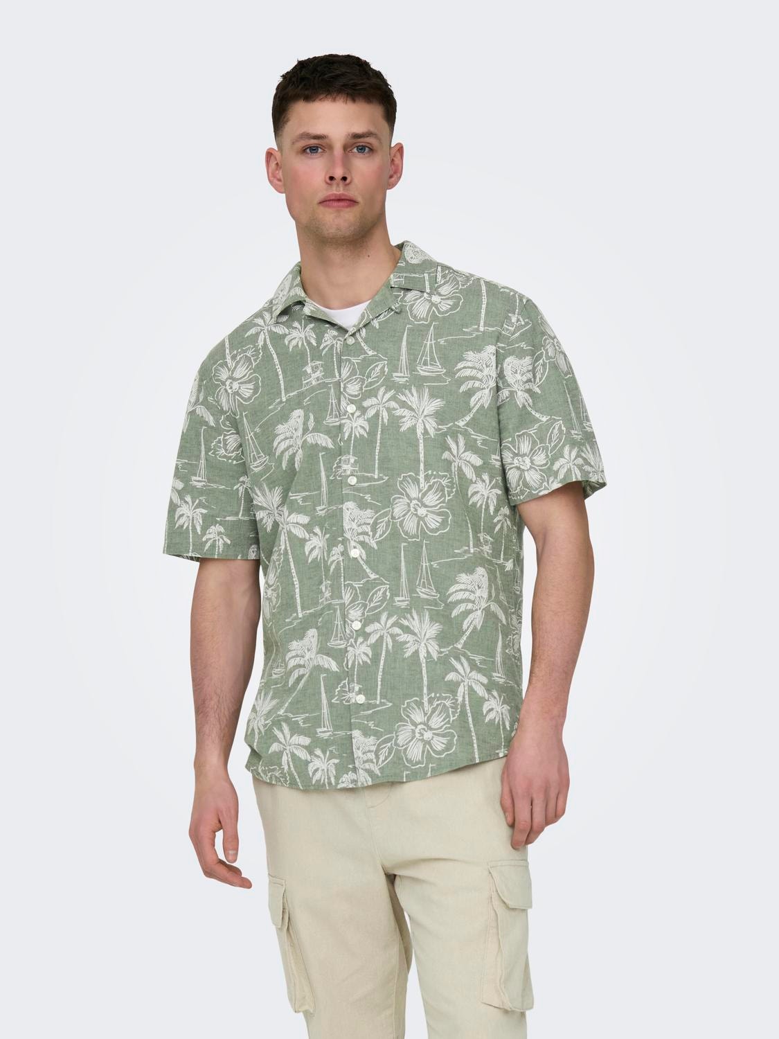 ONLY & SONS Regular fit Overhemd kraag Overhemd -Swamp - 22028423