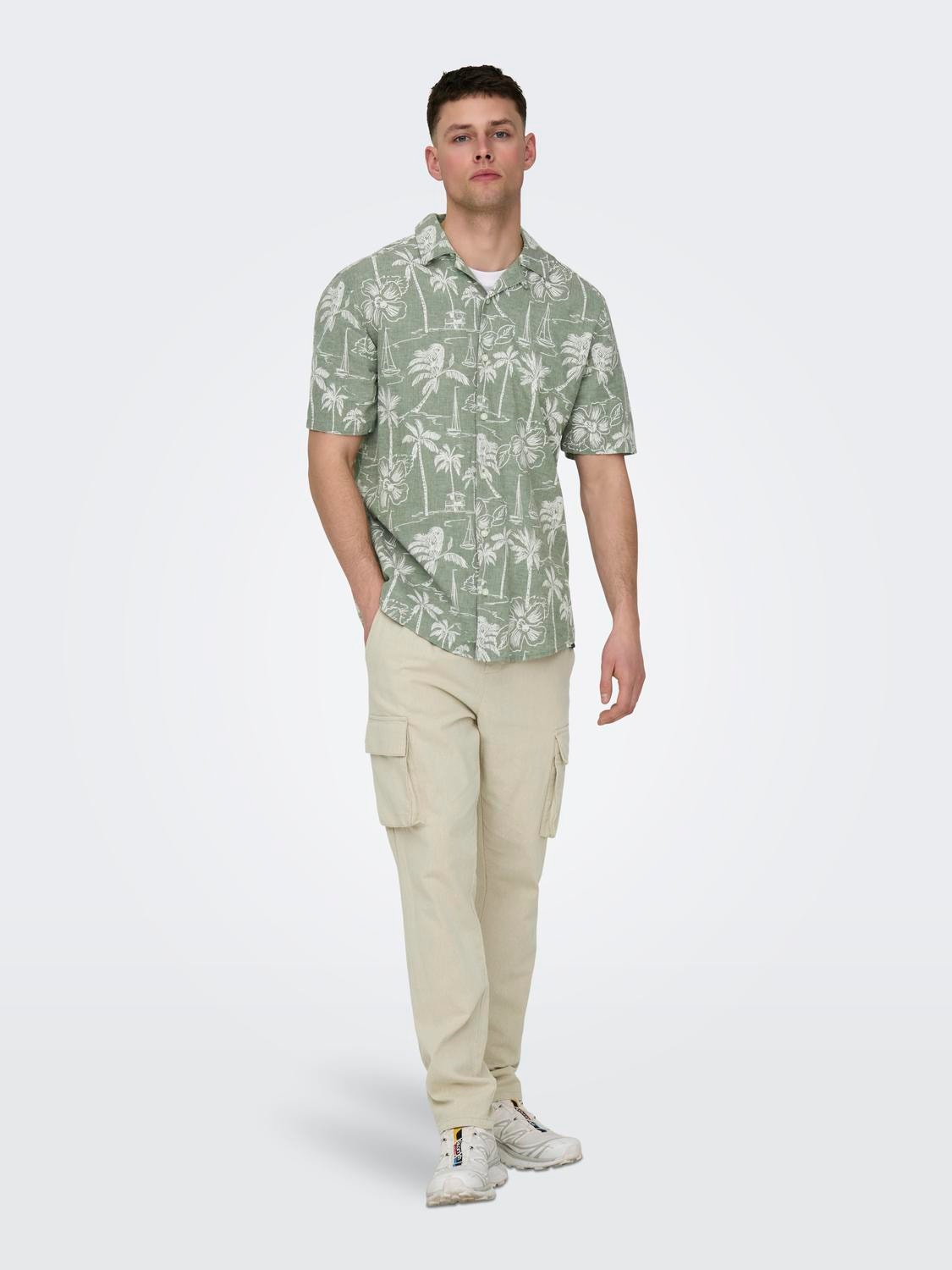 ONLY & SONS Regular Fit Shirt collar Shirt -Swamp - 22028423