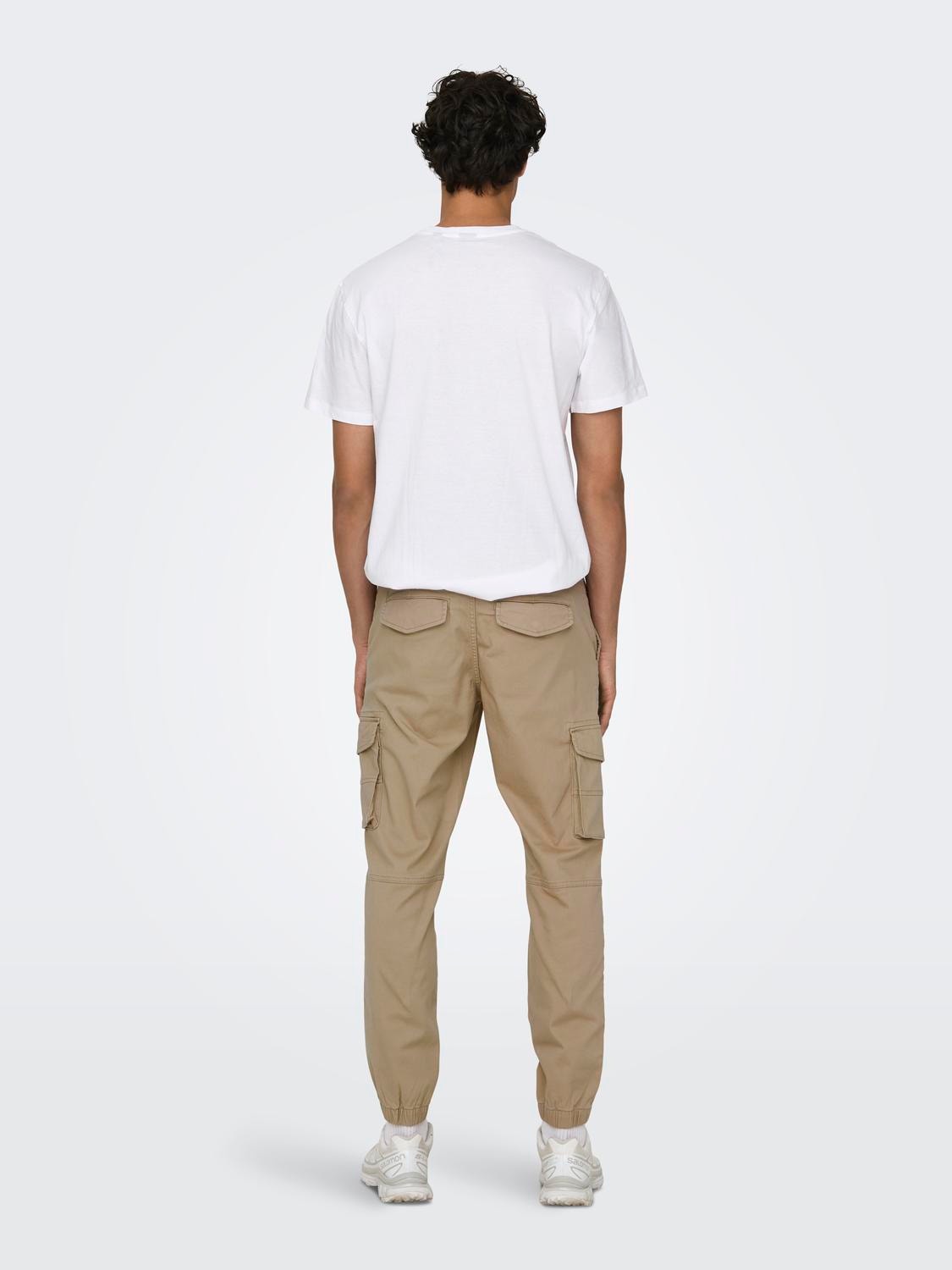 ONLY & SONS Pantalons Tapered Fit -Chinchilla - 22028434