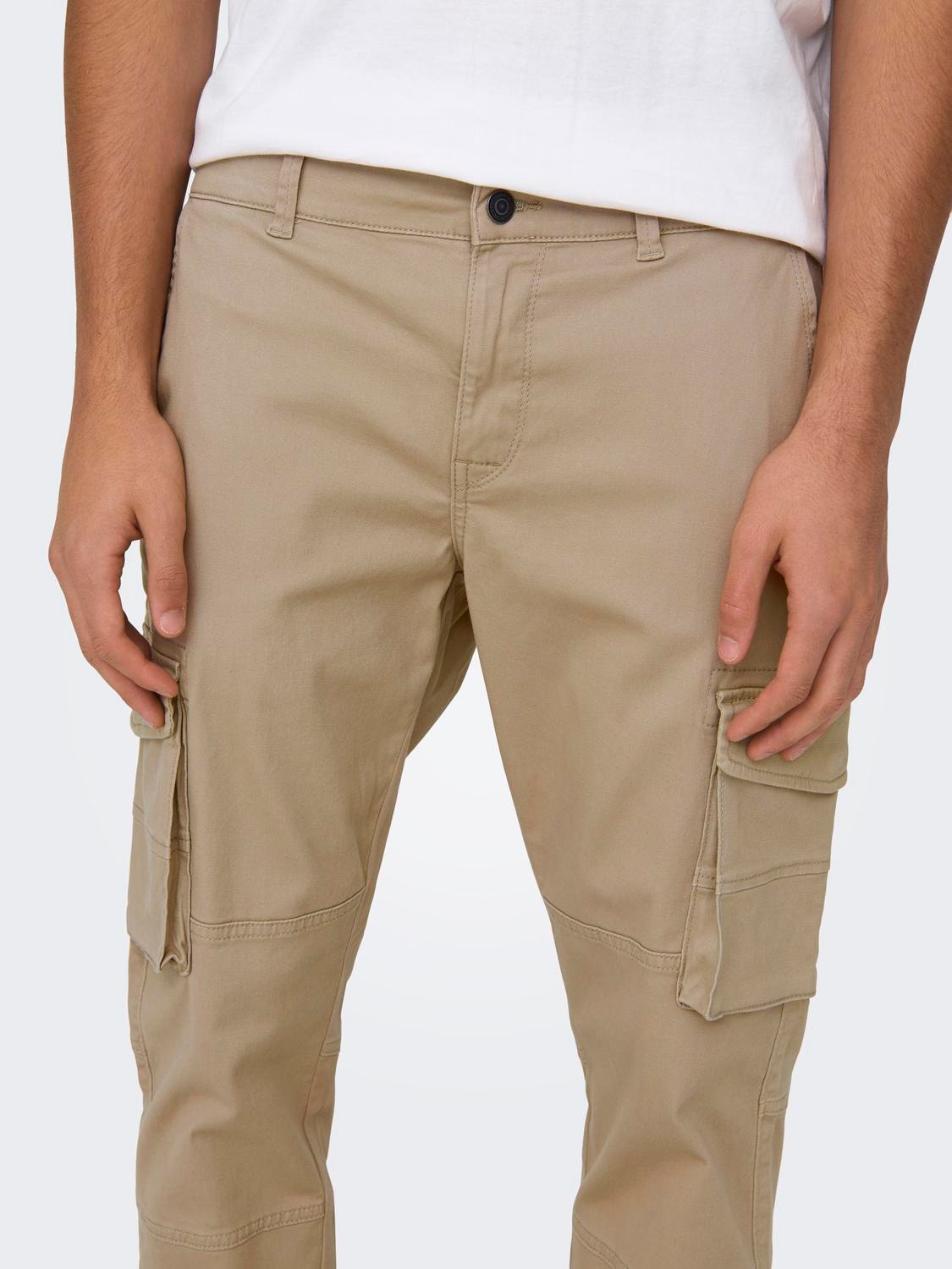 ONLY & SONS Classic cargo trousers -Chinchilla - 22028434