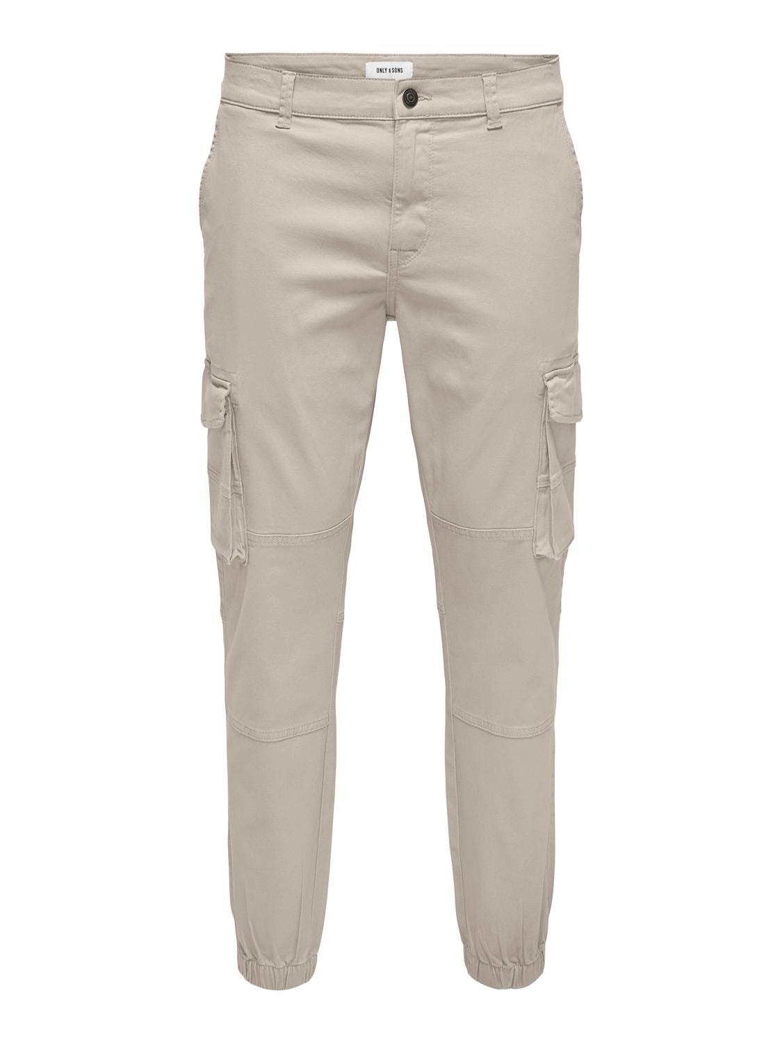 ONLY & SONS Tapered Fit Trousers -Silver Lining - 22028434