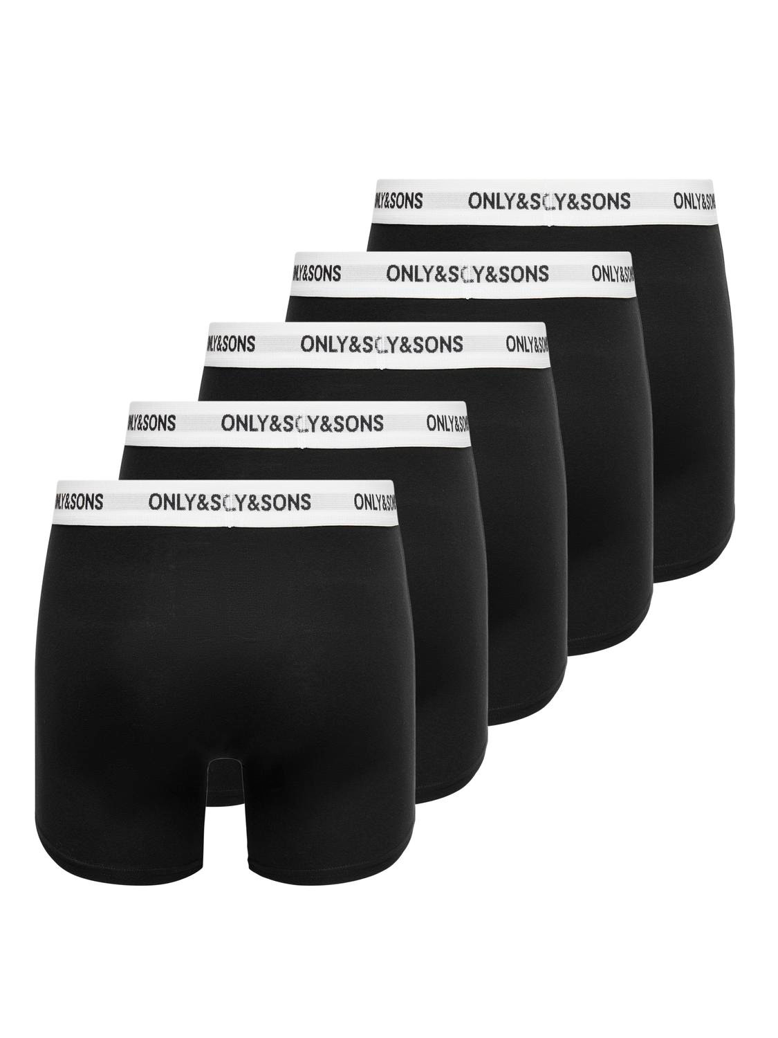 ONLY & SONS 5-pack trunks -Black - 22028439