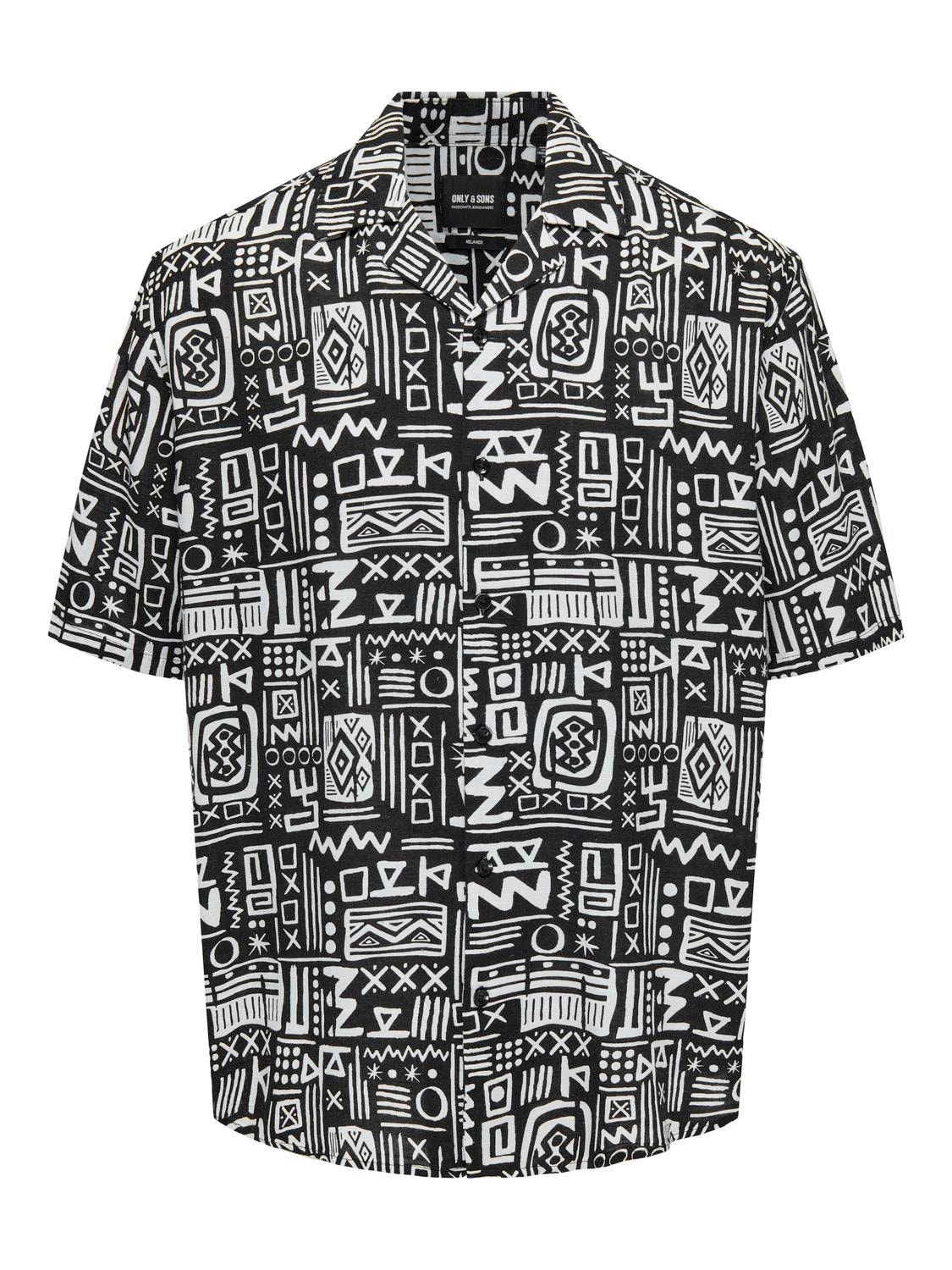ONLY & SONS Short sleeved shirt with pattern -Black - 22028514