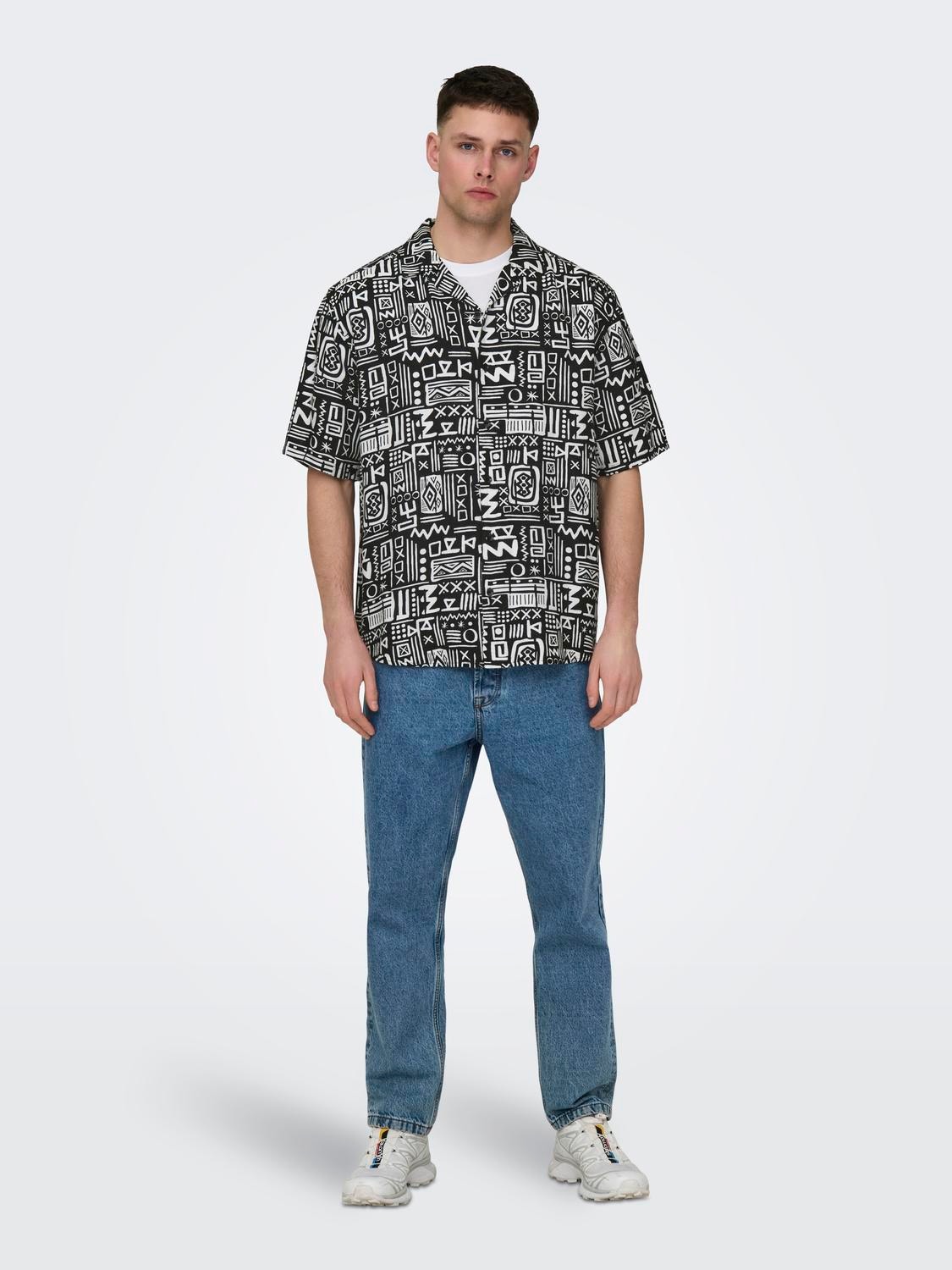 ONLY & SONS Camisas Corte relaxed Cuello de camisa -Black - 22028514