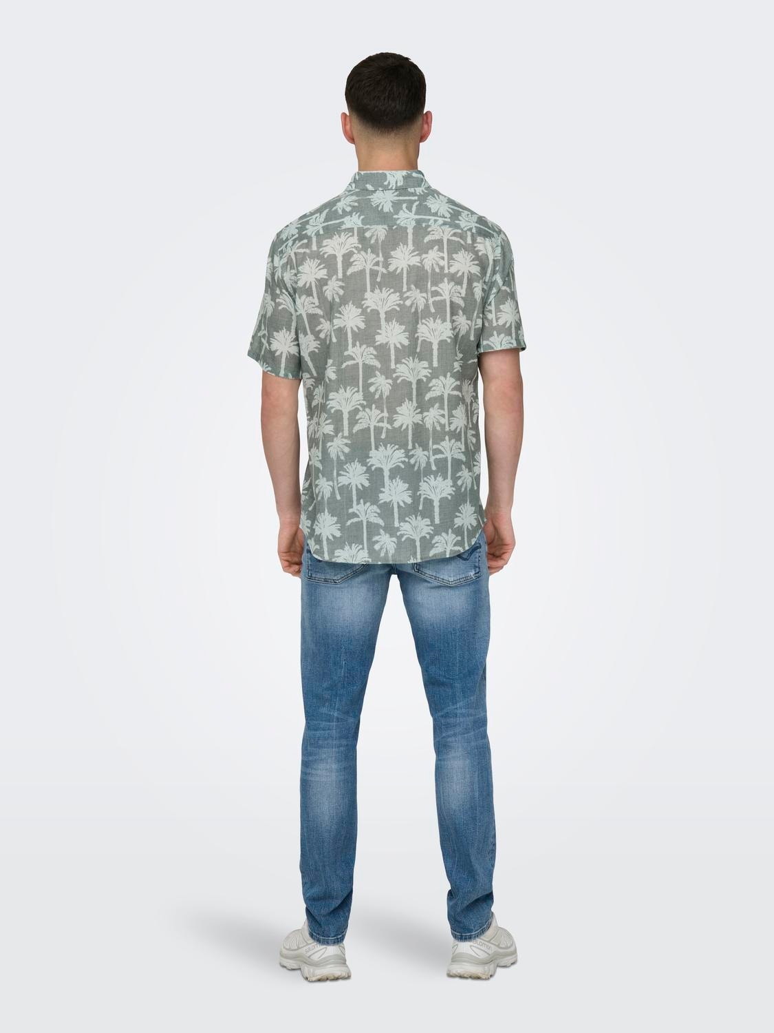 ONLY & SONS Regular Fit Shirt collar Shirt -Dark Forest - 22028516