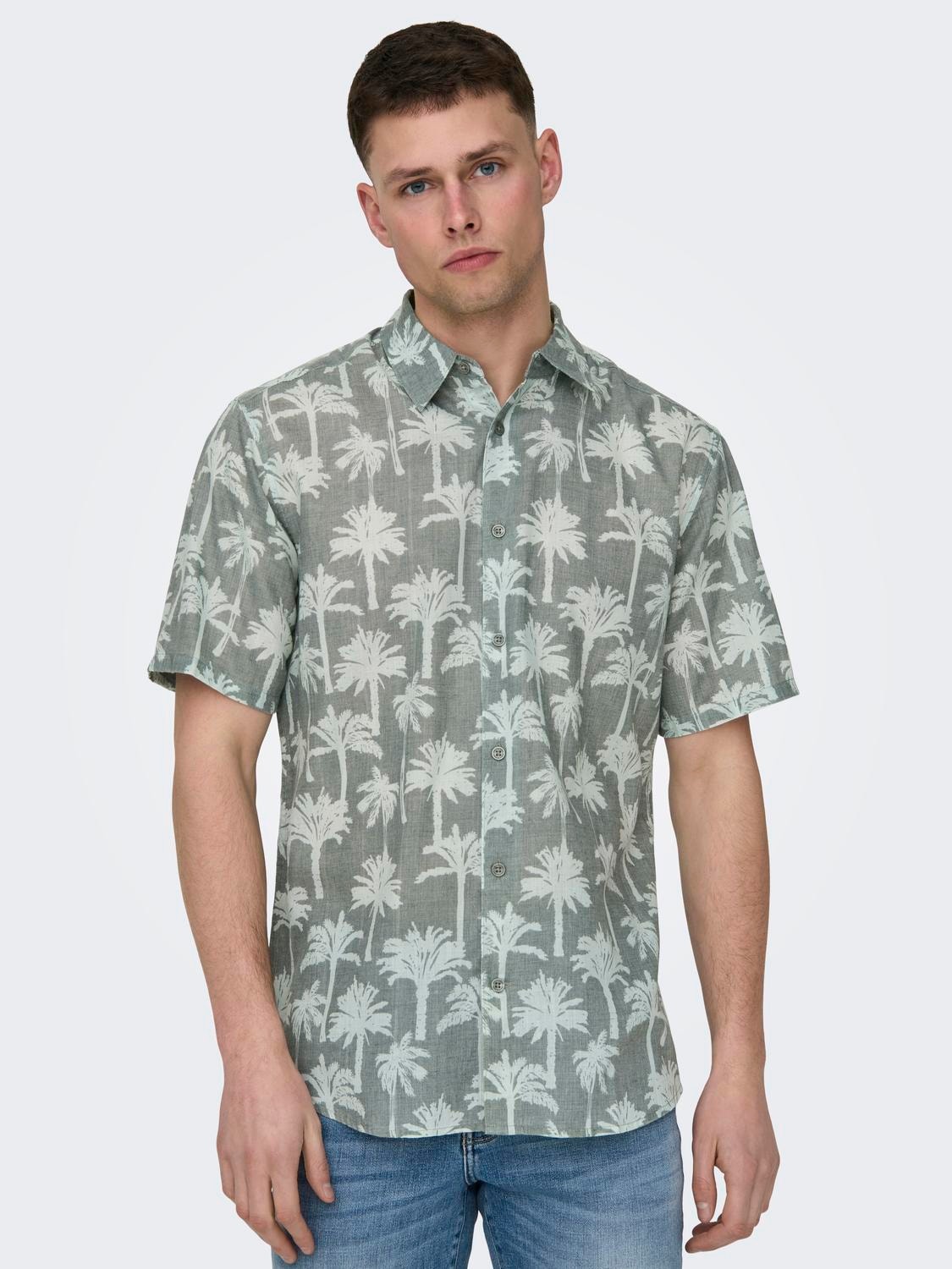 ONLY & SONS Short sleeves shirt -Dark Forest - 22028516