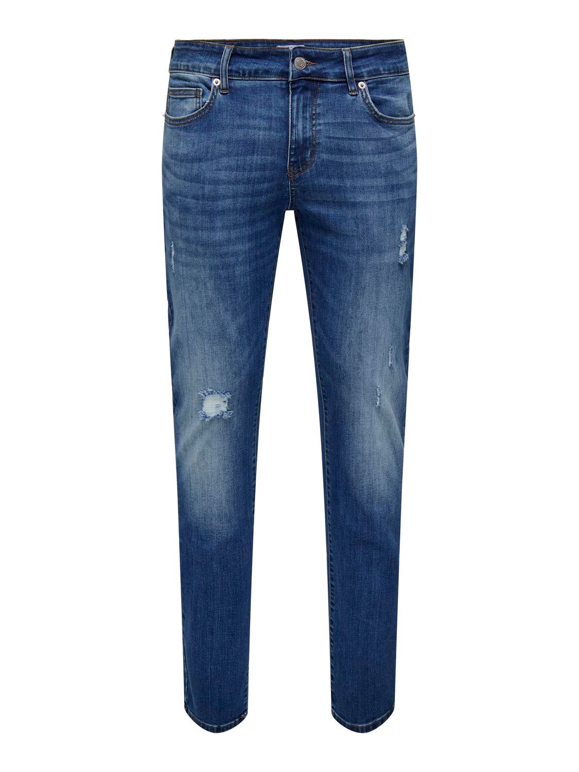 ONSLOOM Mid rise Slim Fit Jeans | Medium Blue | ONLY & SONS®