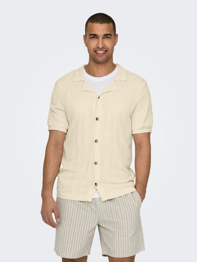 ONLY & SONS Knitted shirt with short sleeves - 22028576