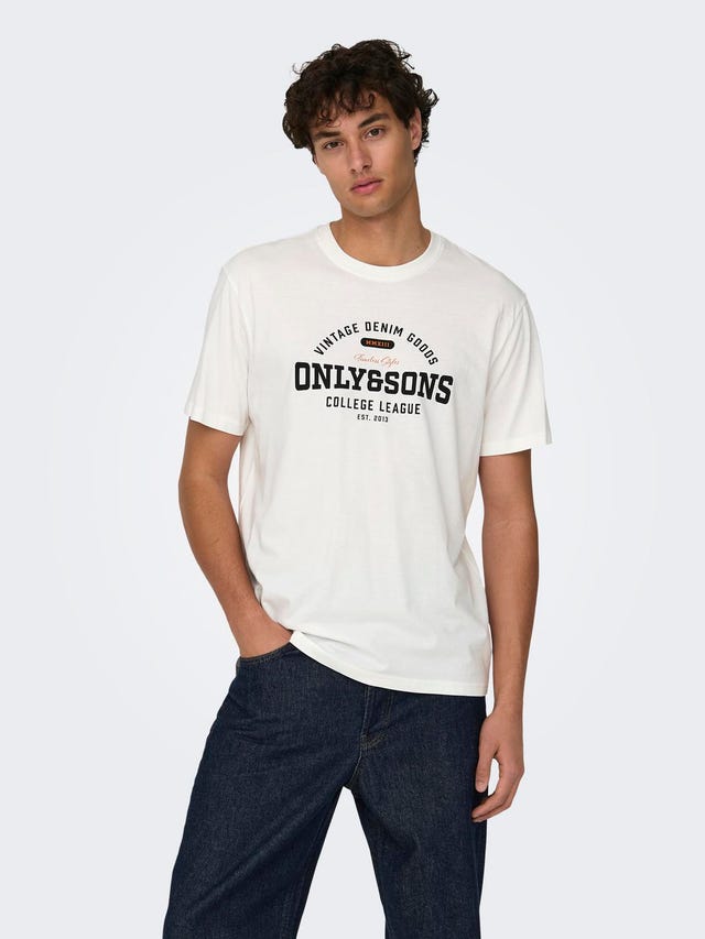 ONLY & SONS Normal passform O-ringning T-shirt - 22028593