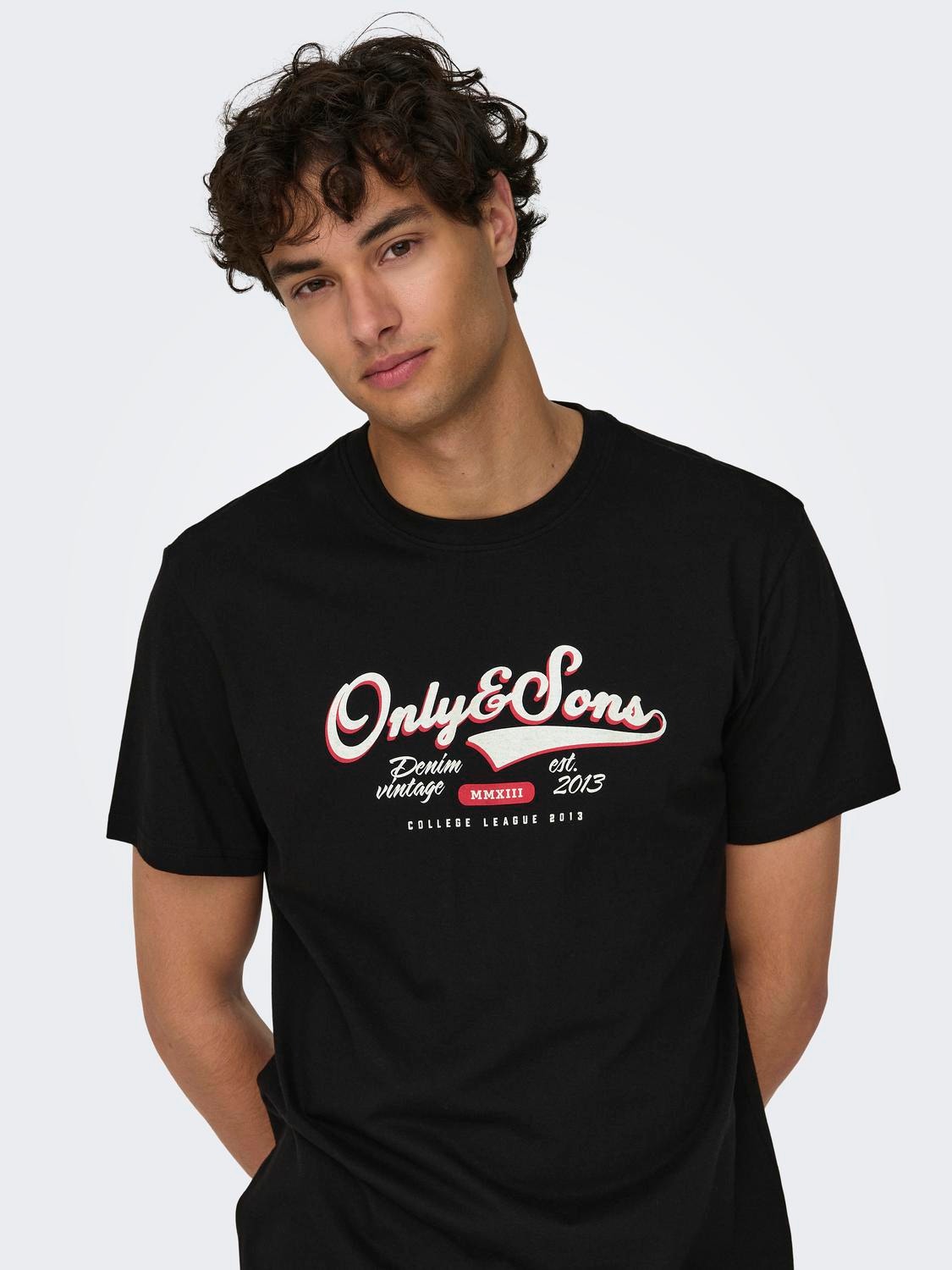 ONLY & SONS O-hals t-shirt med print -Black - 22028593