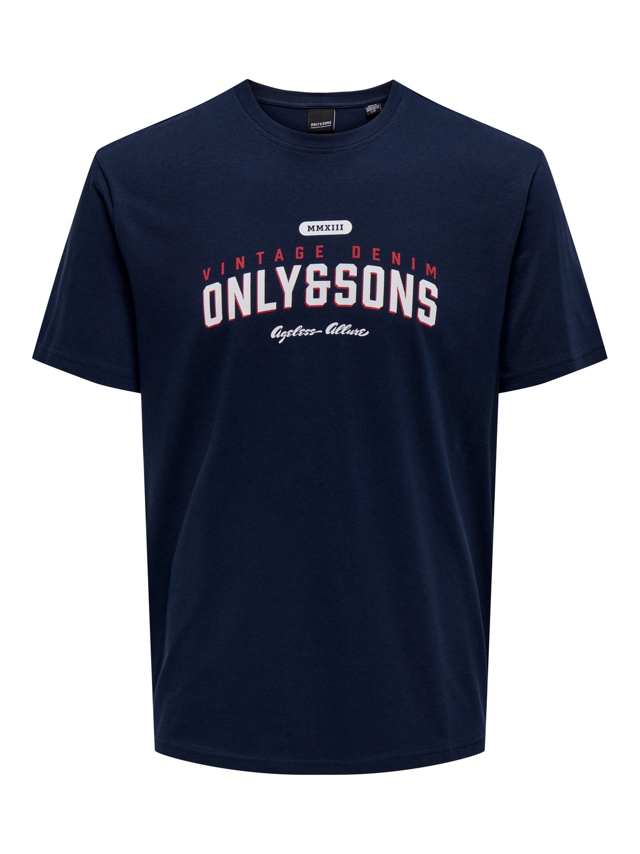 ONLY & SONS O-neck t-shirt with print -Navy Blazer - 22028593