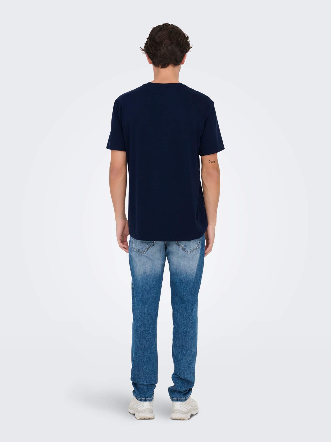ONLY & SONS O-hals t-shirt med print -Navy Blazer - 22028593