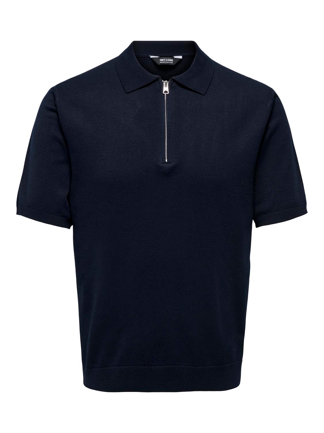 ONLY & SONS Normal passform Piké Pullover -Dark Navy - 22028606