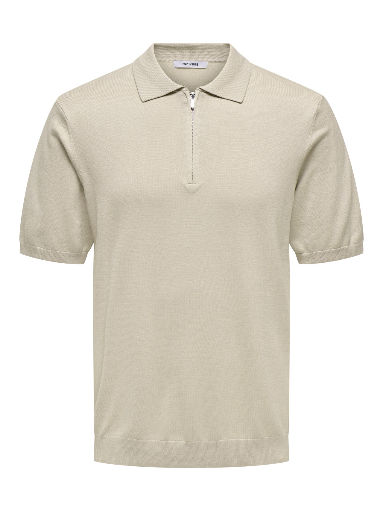 ONLY & SONS Strik polo med half zip -Silver Lining - 22028606