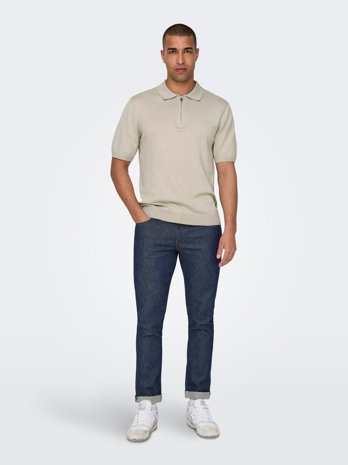 ONLY & SONS Pull-overs Regular Fit Polo -Silver Lining - 22028606