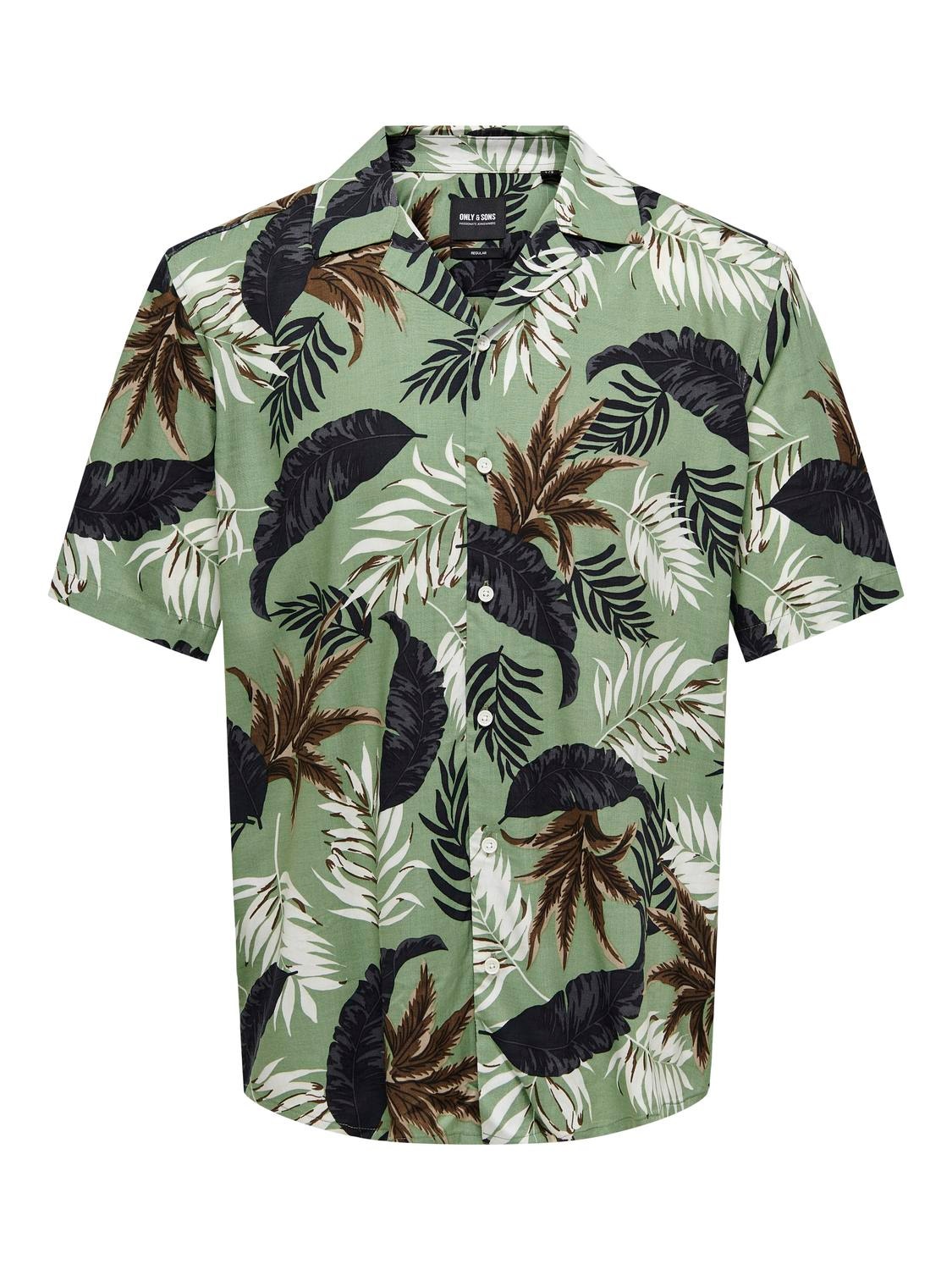 ONLY & SONS Kortærmet skjorte med mønster -Hedge Green - 22028616