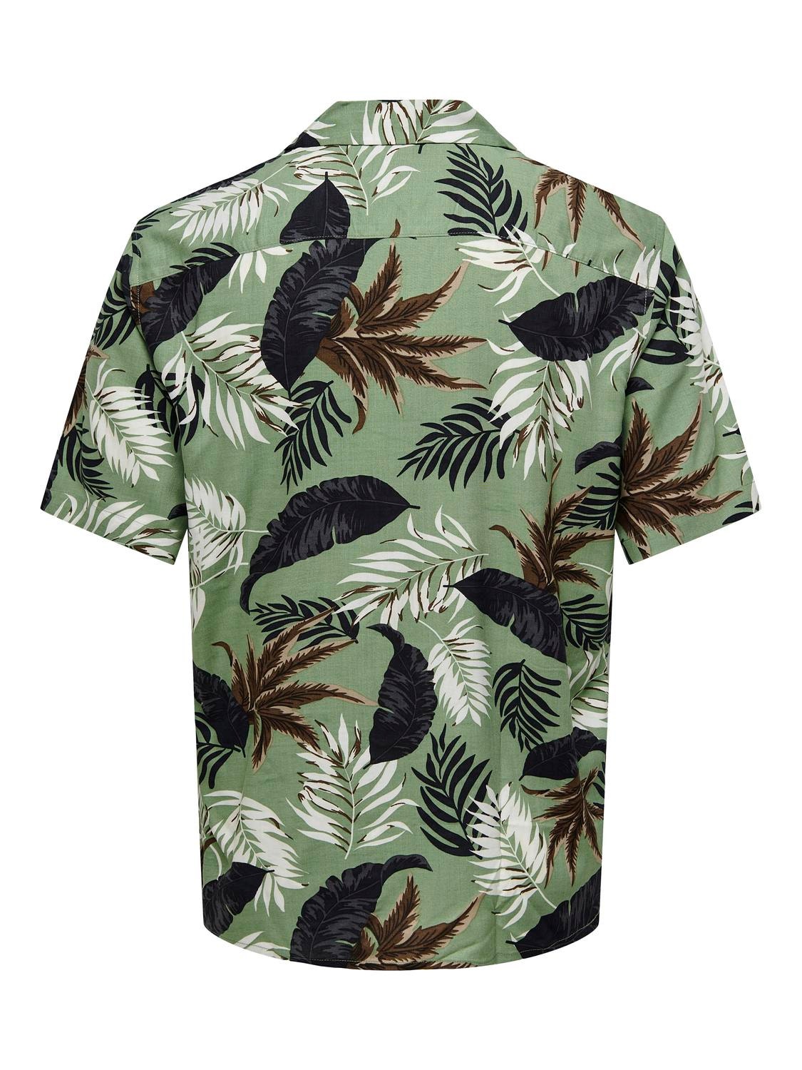 ONLY & SONS Regular fit Resort kraag Overhemd -Hedge Green - 22028616