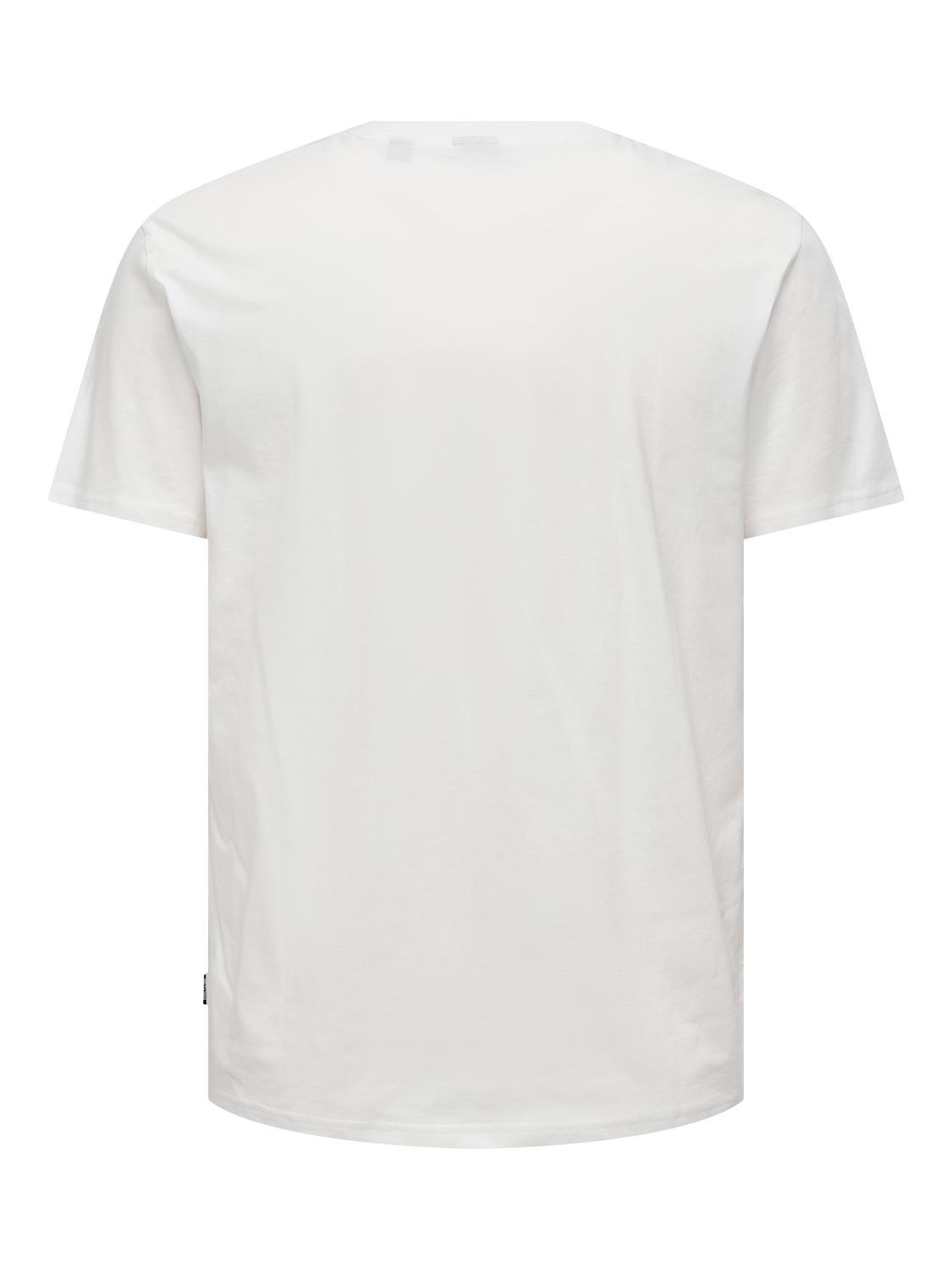 ONLY & SONS Normal passform O-ringning T-shirt -Cloud Dancer - 22028688