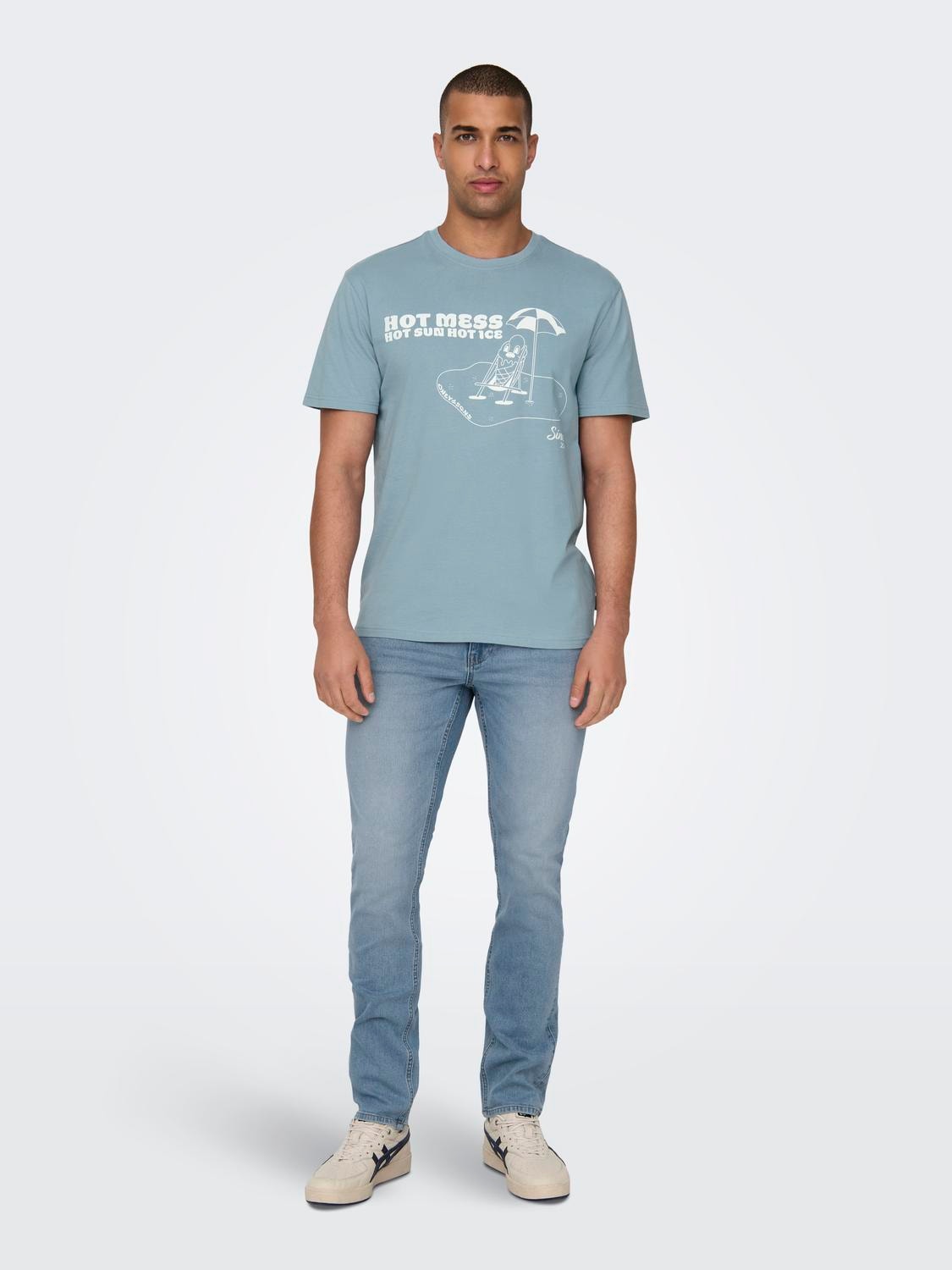 ONLY & SONS Normal geschnitten Rundhals T-Shirt -Mountain Spring - 22028688