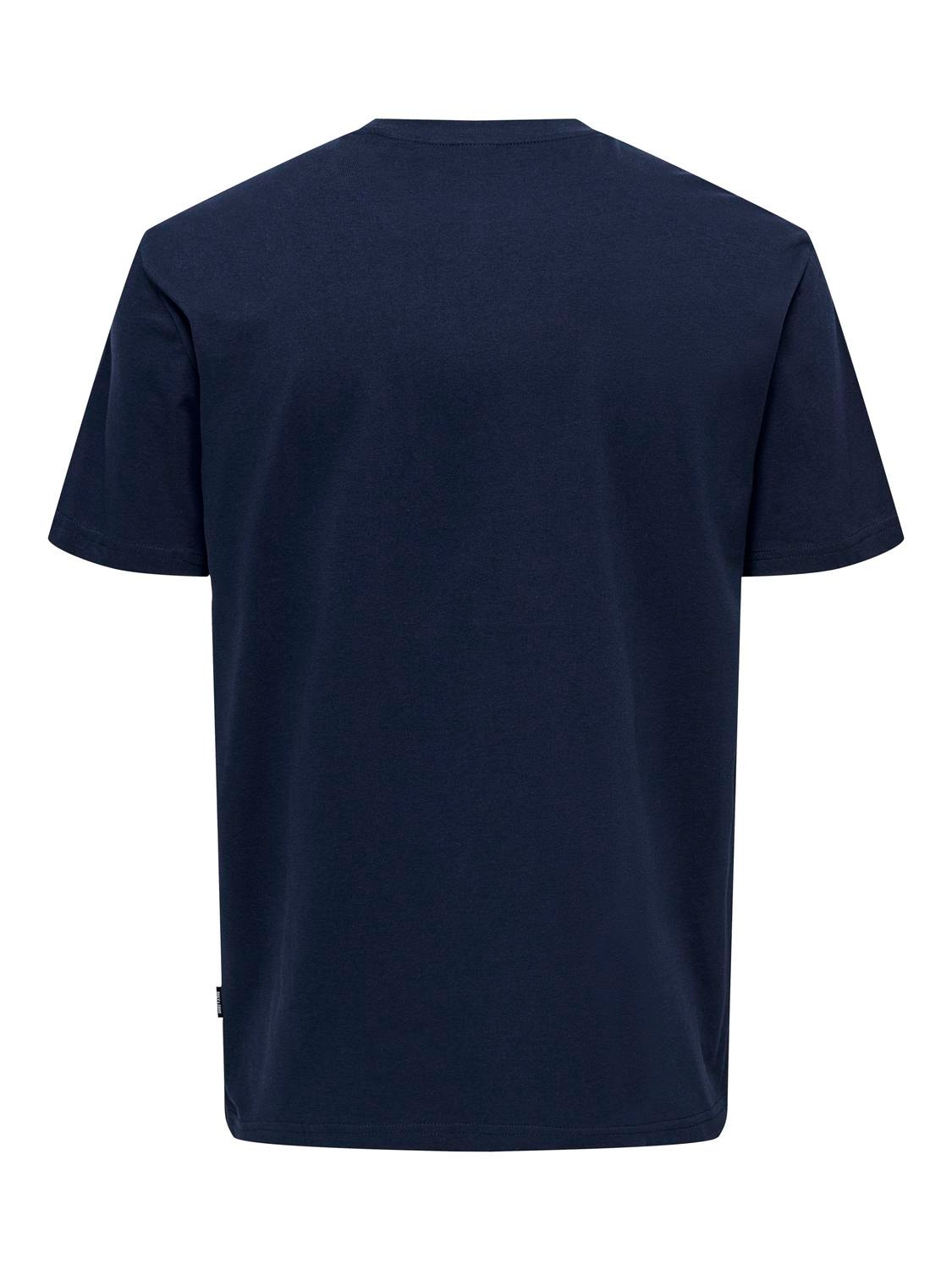 ONLY & SONS Normal passform O-ringning T-shirt -Navy Blazer - 22028688