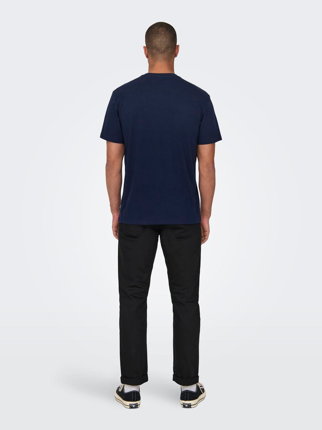 ONLY & SONS Regular Fit Round Neck T-Shirt -Navy Blazer - 22028688