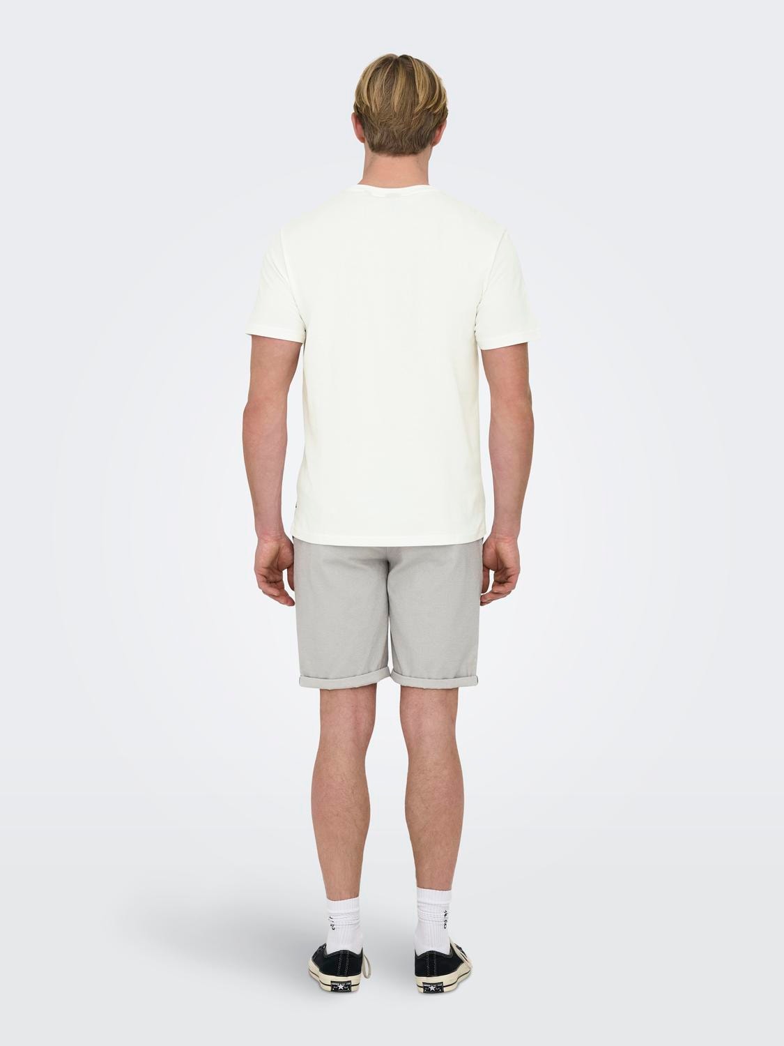 ONLY & SONS T-shirts Regular Fit Col rond -Cloud Dancer - 22028735