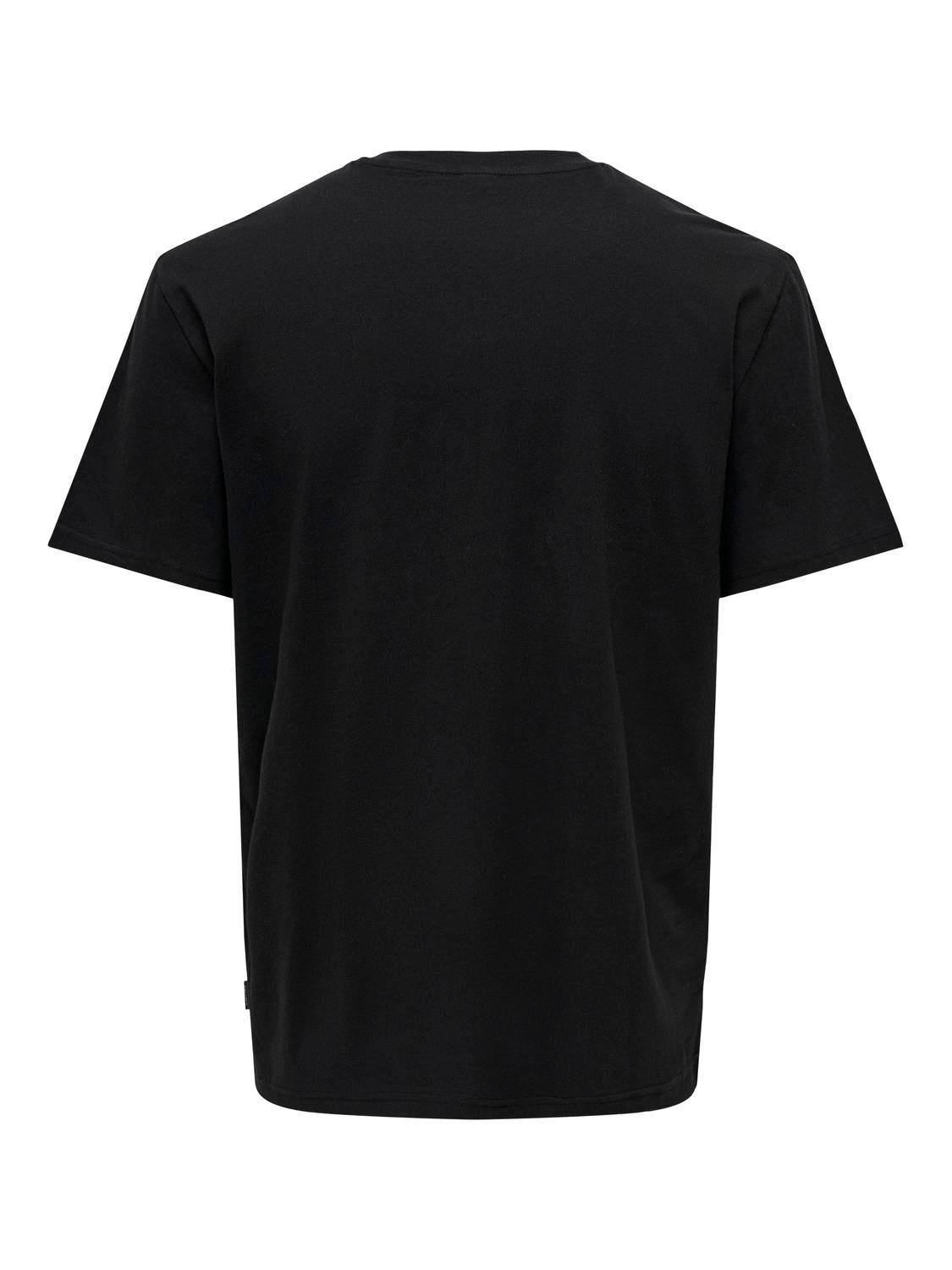 ONLY & SONS O-neck t-shirt with print -Black - 22028735