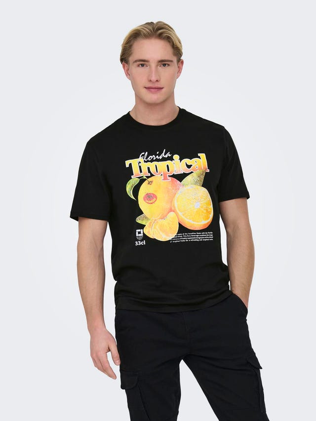 ONLY & SONS Normal passform O-ringning T-shirt - 22028752